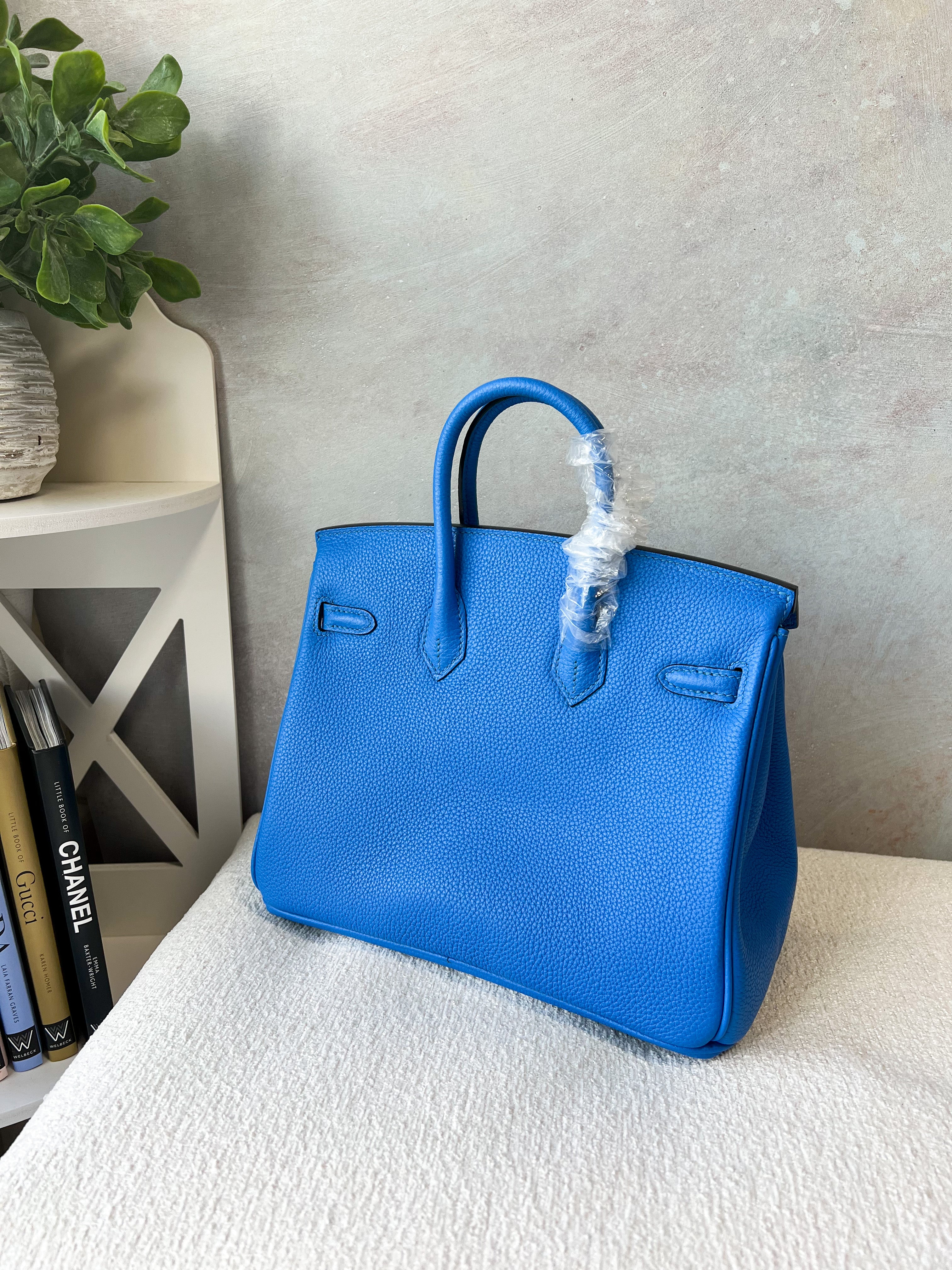 [TOP] HERMES Birkin Togo Leather 25cm - Blue & PHW
