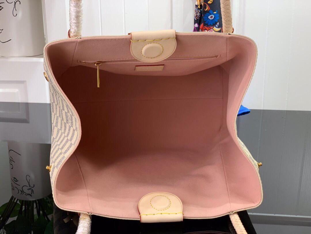 [TOP] Louis Vuitton LV Propriano Damier Azur Shoulder Bag 31cm-Beige