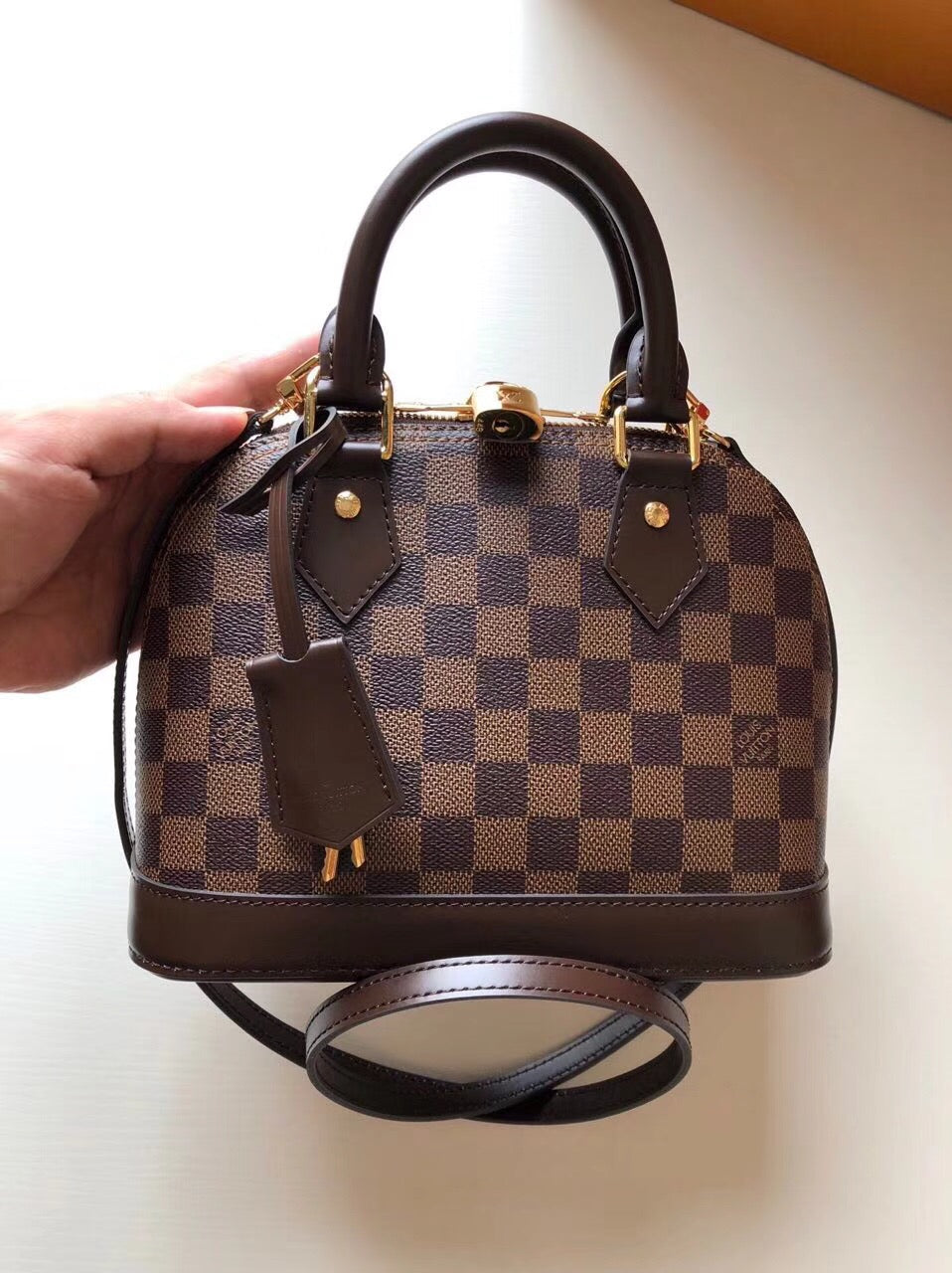 [TOP] Louis Vuitton LV £V Alma BB Damier Ebene 23.5X17.5X11.5cm-Brown