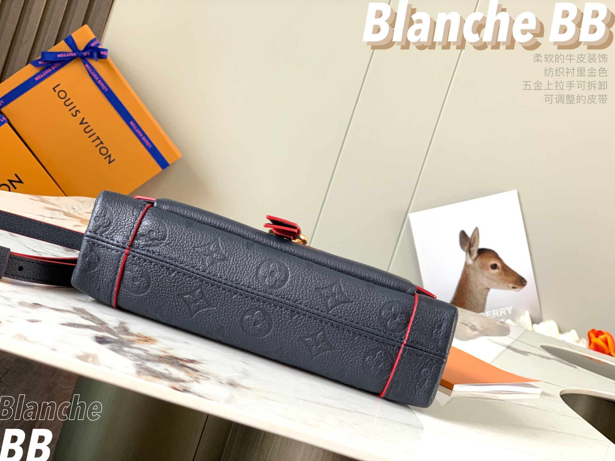 [TOP] Louis Vuitton LV L*V Blonche BB Empreinte Bag - Deep Navy Blue