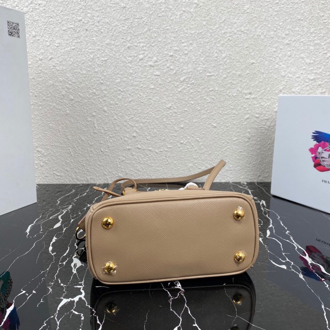 [TOP] PRADA Galleria Mini Saffiano Bag 20x15x9.5cm - Brown