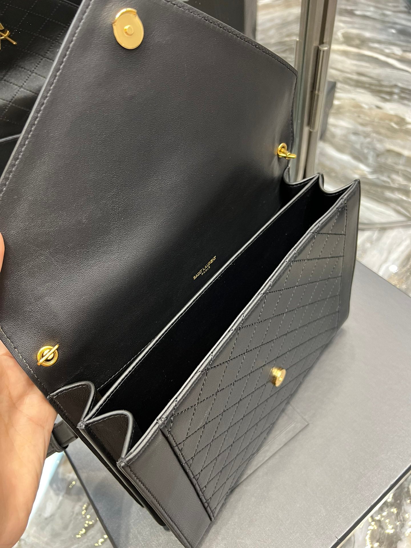 [TOP] Yves Saint Laurent YSL Gabby Satchel - Black
