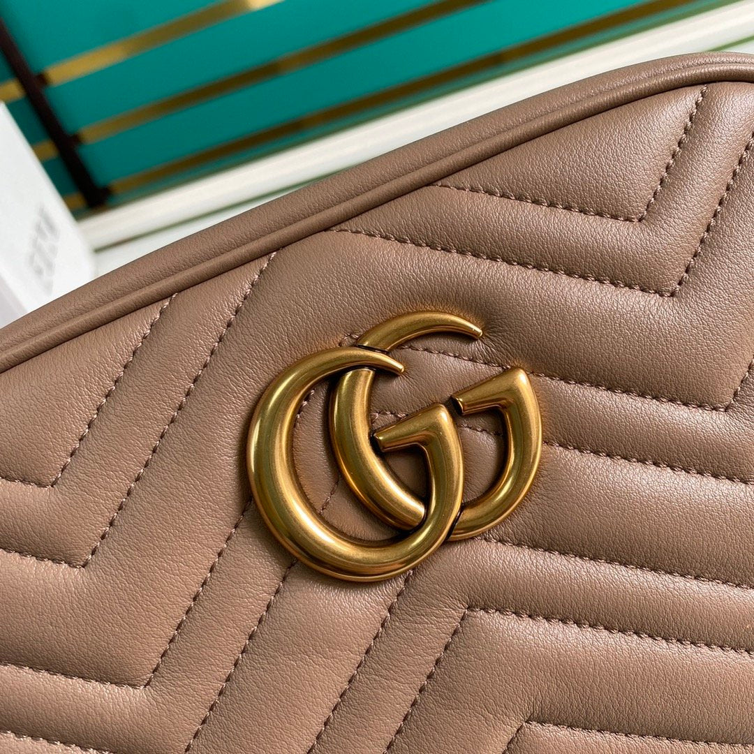 [TOP] GUCCI GG Small Marmont Shoulder Bag - Dusty Rose