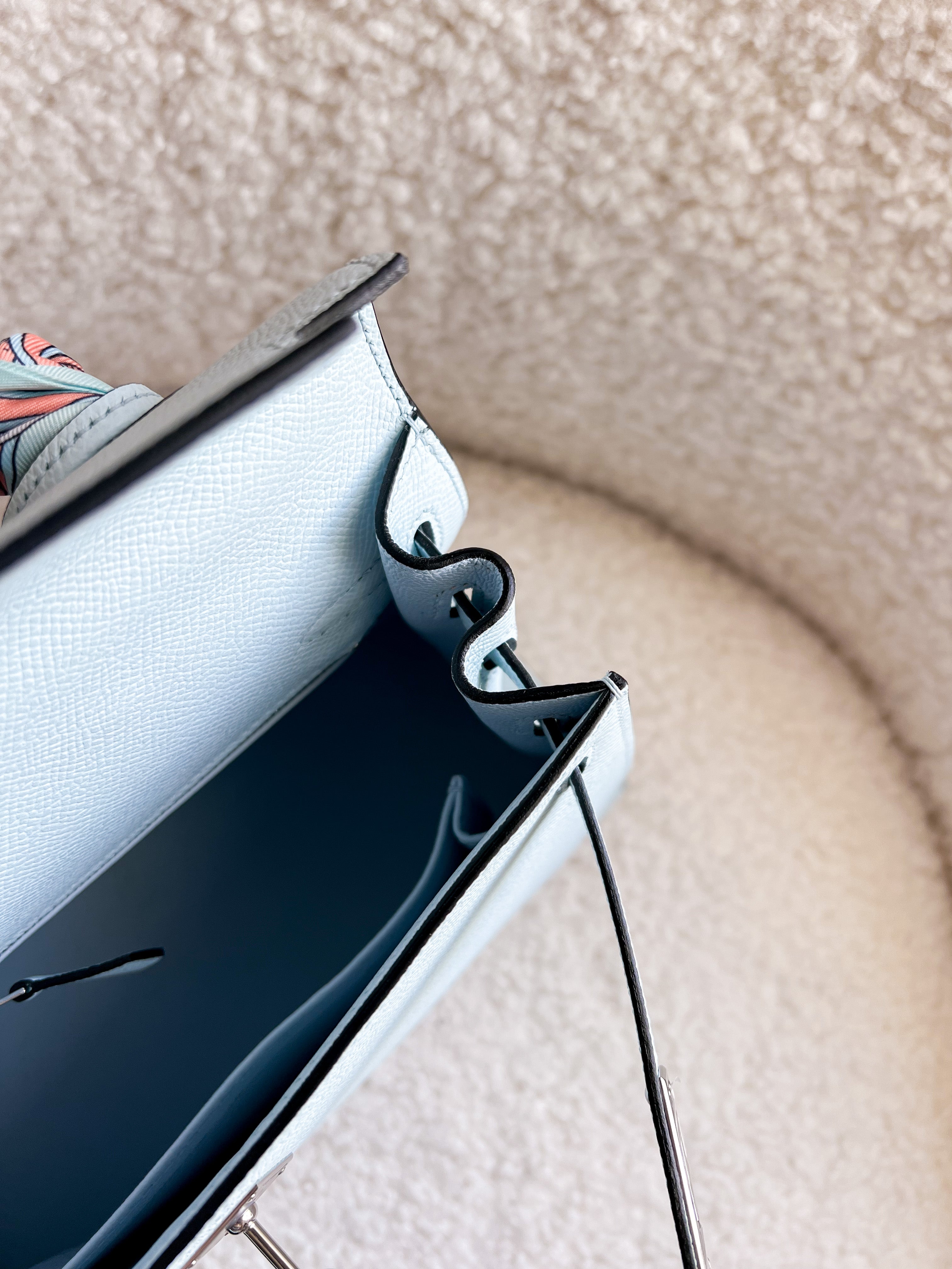 [TOP] HERMES Kelly Epsom Leather 25cm - Blue Brume SHW