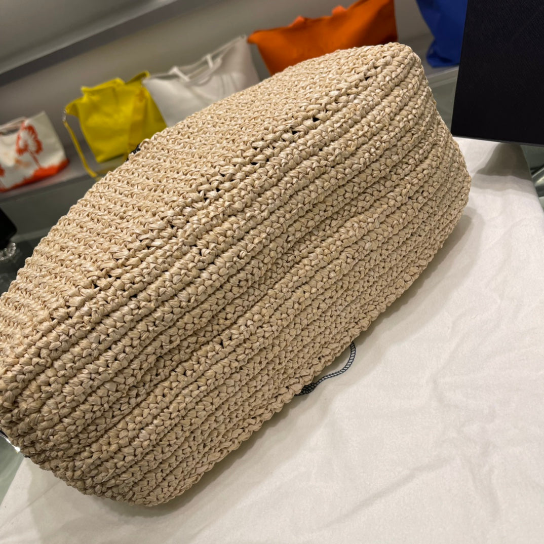[TOP] PRADA Raffia Tote Bag 40x34cm - Women
