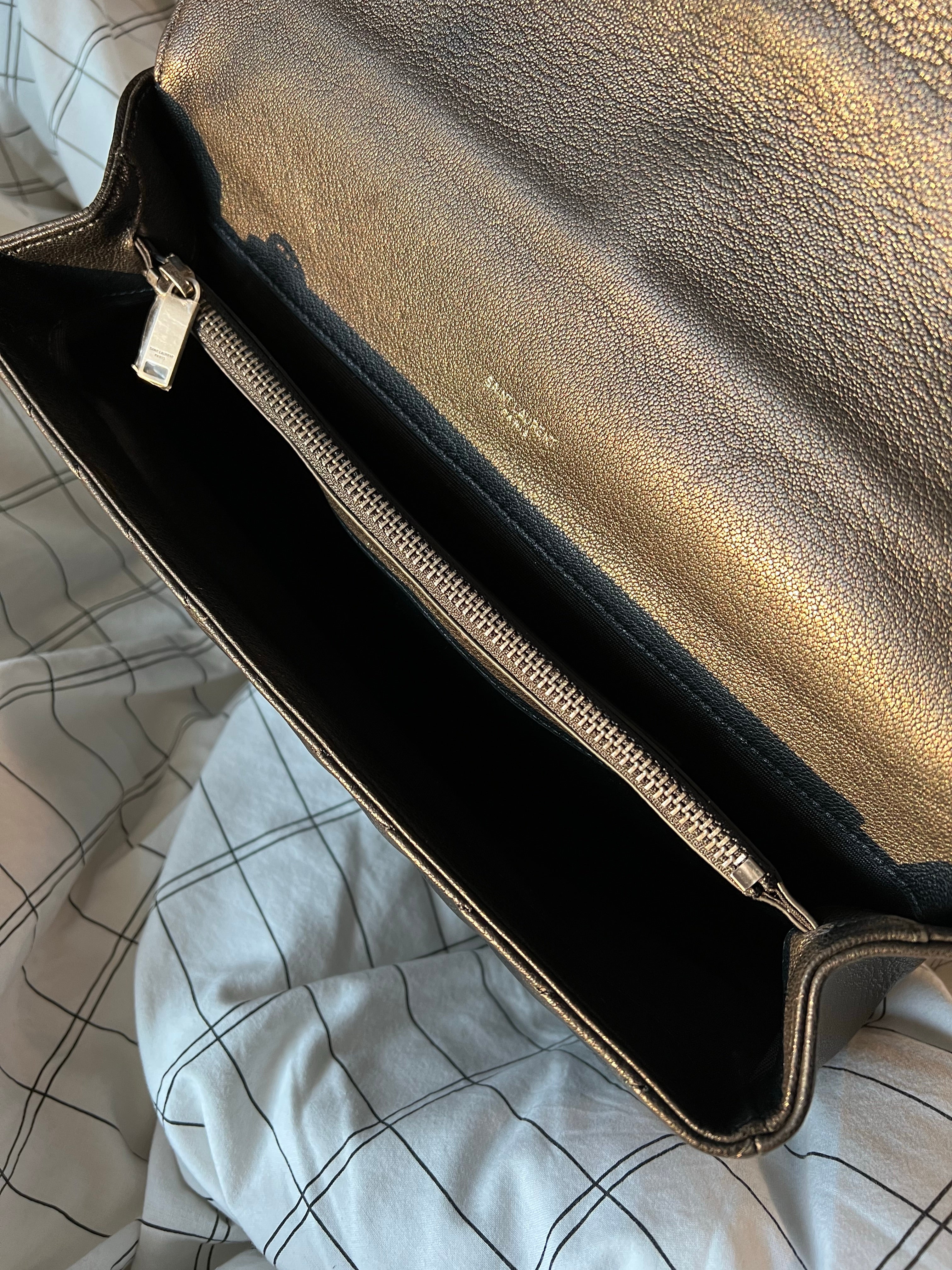 [TOP] Yves Saint Laurent YSL College Medium Top Handle Bag - Black w SHW