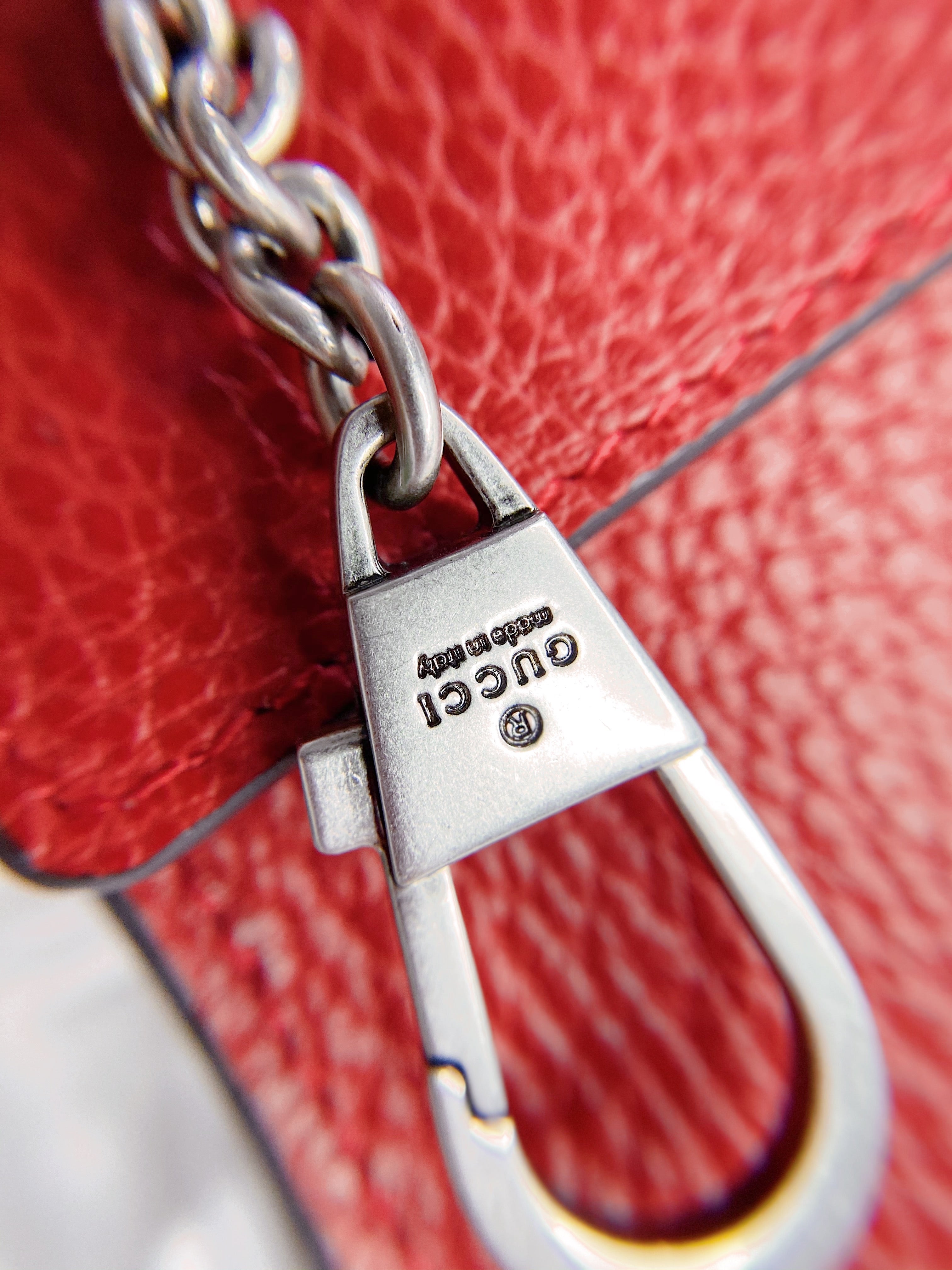 [TOP] GUCCI Dionysus Bag Leather Super Mini 16.5cm - RED