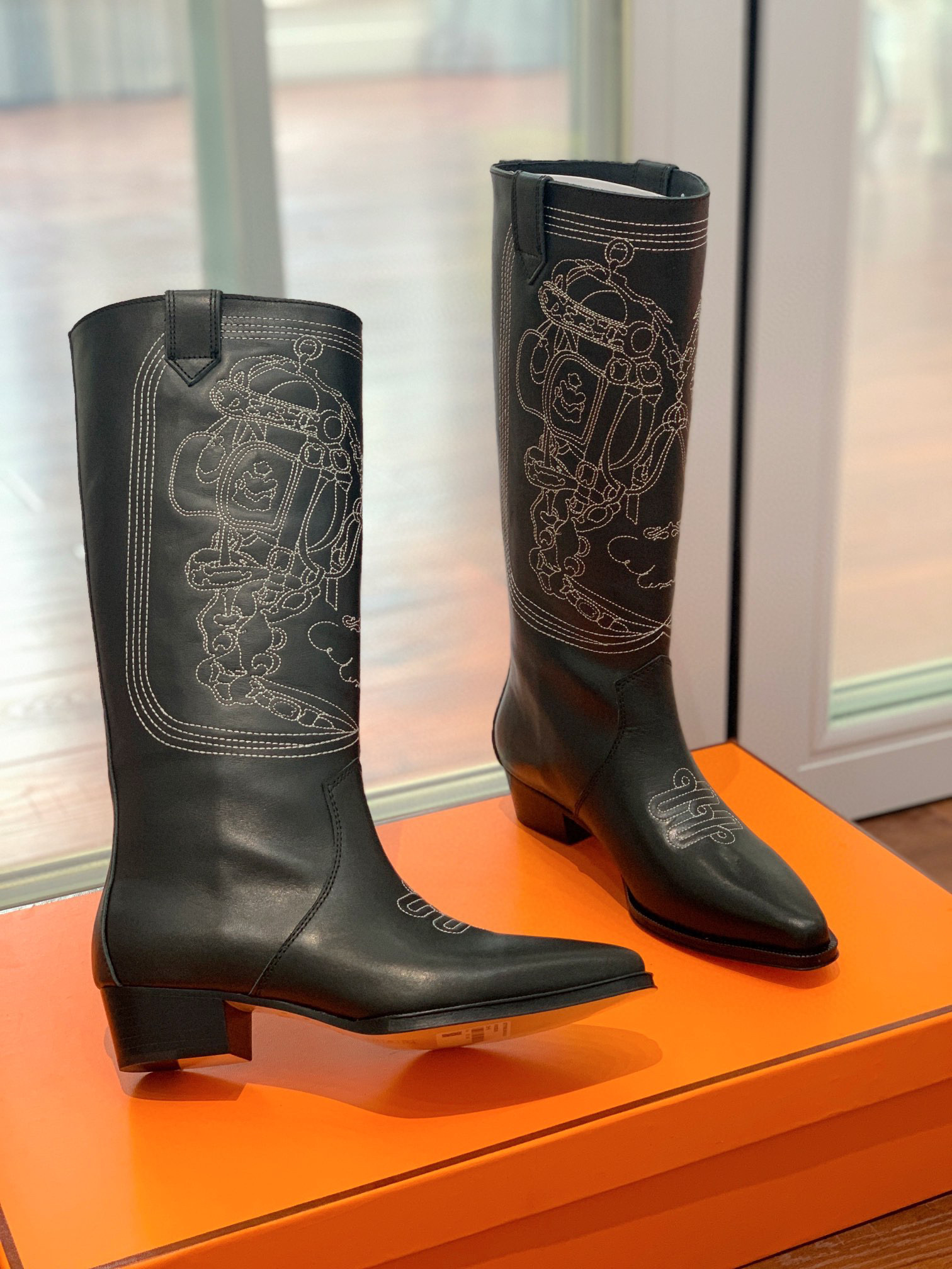 [TOP] HERMES Cow Boy Boots - Brown/Black/Black Suede