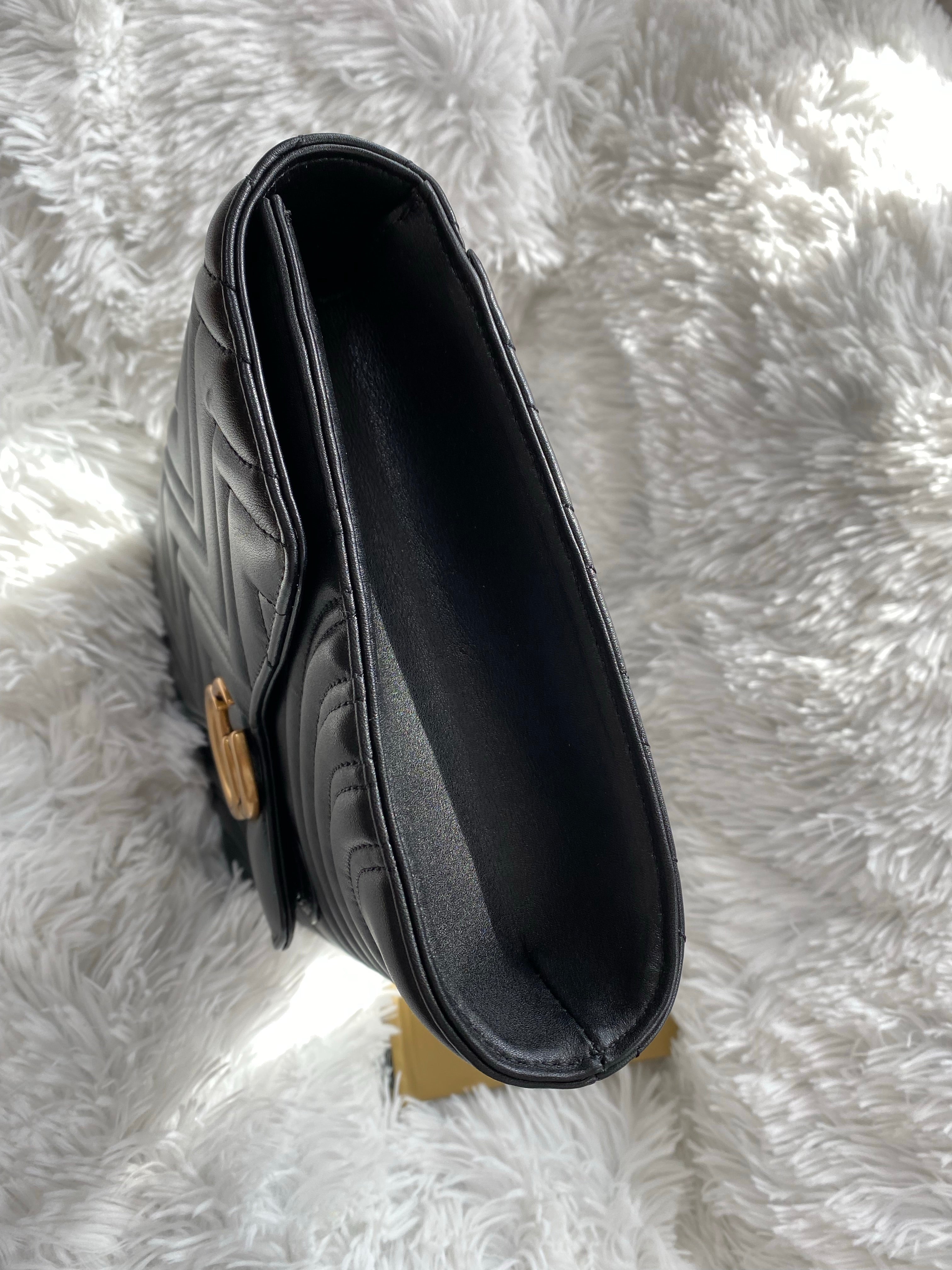 [TOP] GUCCI GG Marmont Bag 2.0 Clutch - Black