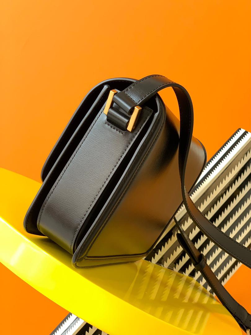 [TOP] Yves Saint Laurent YSL Solferino Medium Shoulder Bag - Black GHW