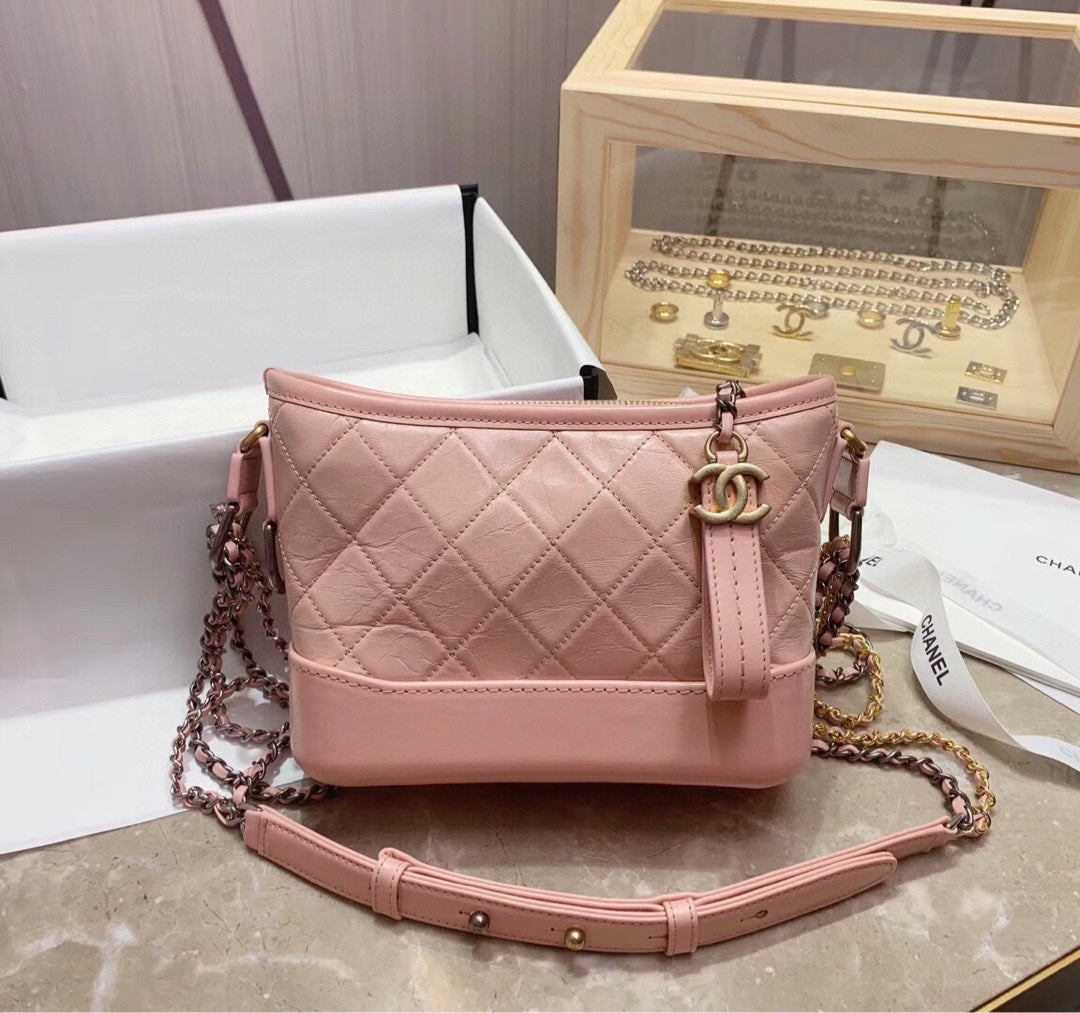 [TOP] CHANEL Gabrielle Hobo Bag Small 20cm - Pink