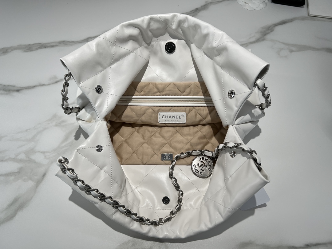 [TOP] CHANEL 22 Bag 35CM - SHW - White