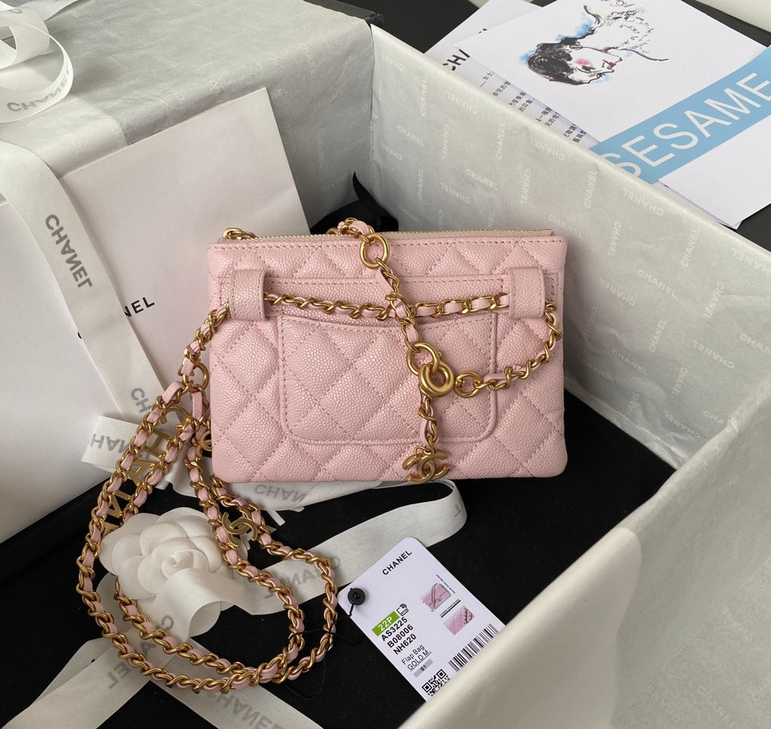[TOP] CHANEL Waist Bag SS22 - Pink