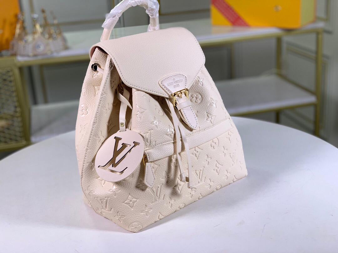 [TOP] Louis Vuitton LV Montsouris Backpack Empreinte PM 27.5 x 33.0 x 14.0cm- WHITE