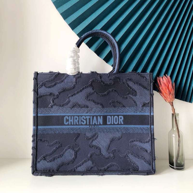 [TOP] Christian Dior Book Tote Camouflage Embroidery Large 41.5cm