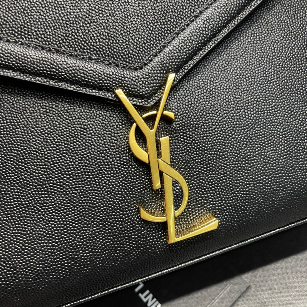 [TOP] Yves Saint Laurent YSL Cassandra Top Handle Bag - Black w GHW