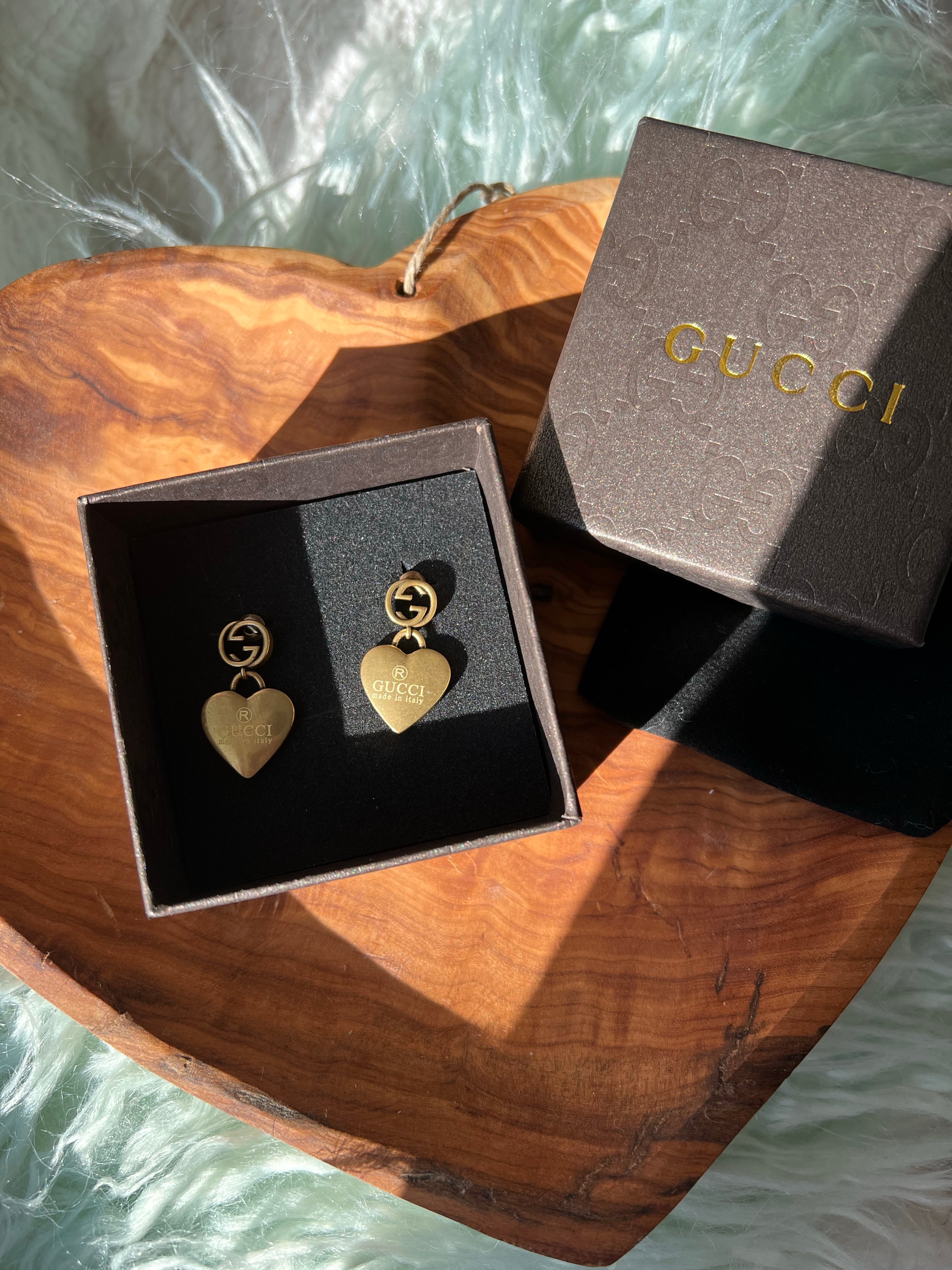[TOP] GUCCI Dangle Heart Earrings