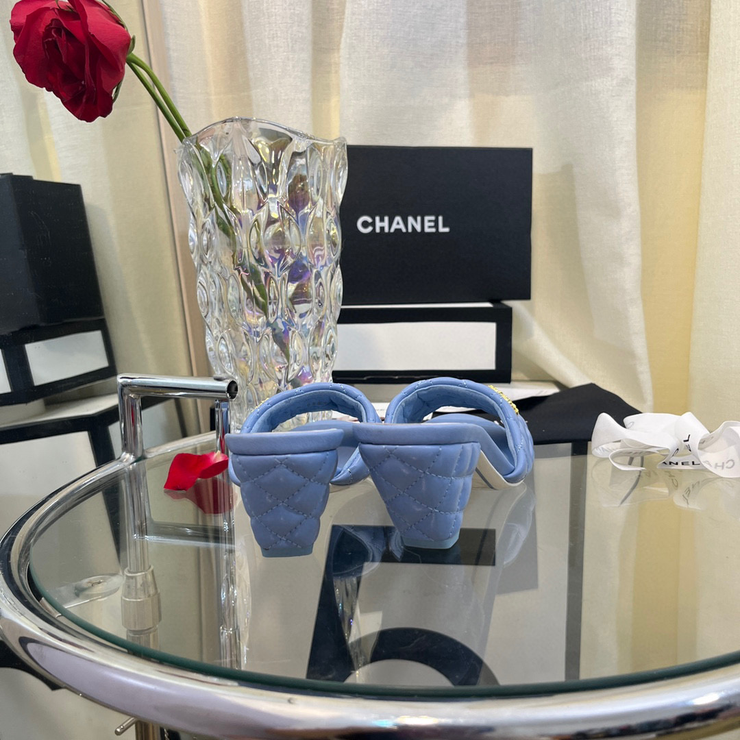 [TOP] CHANEL mules lambskin - Light Purple