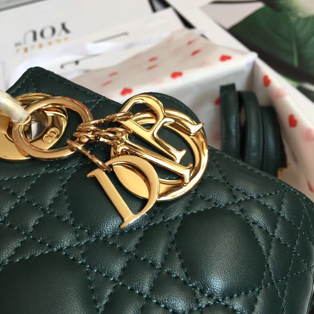 [TOP] Christian Dior Lady Christian Dior Bag Mini - Dark Green