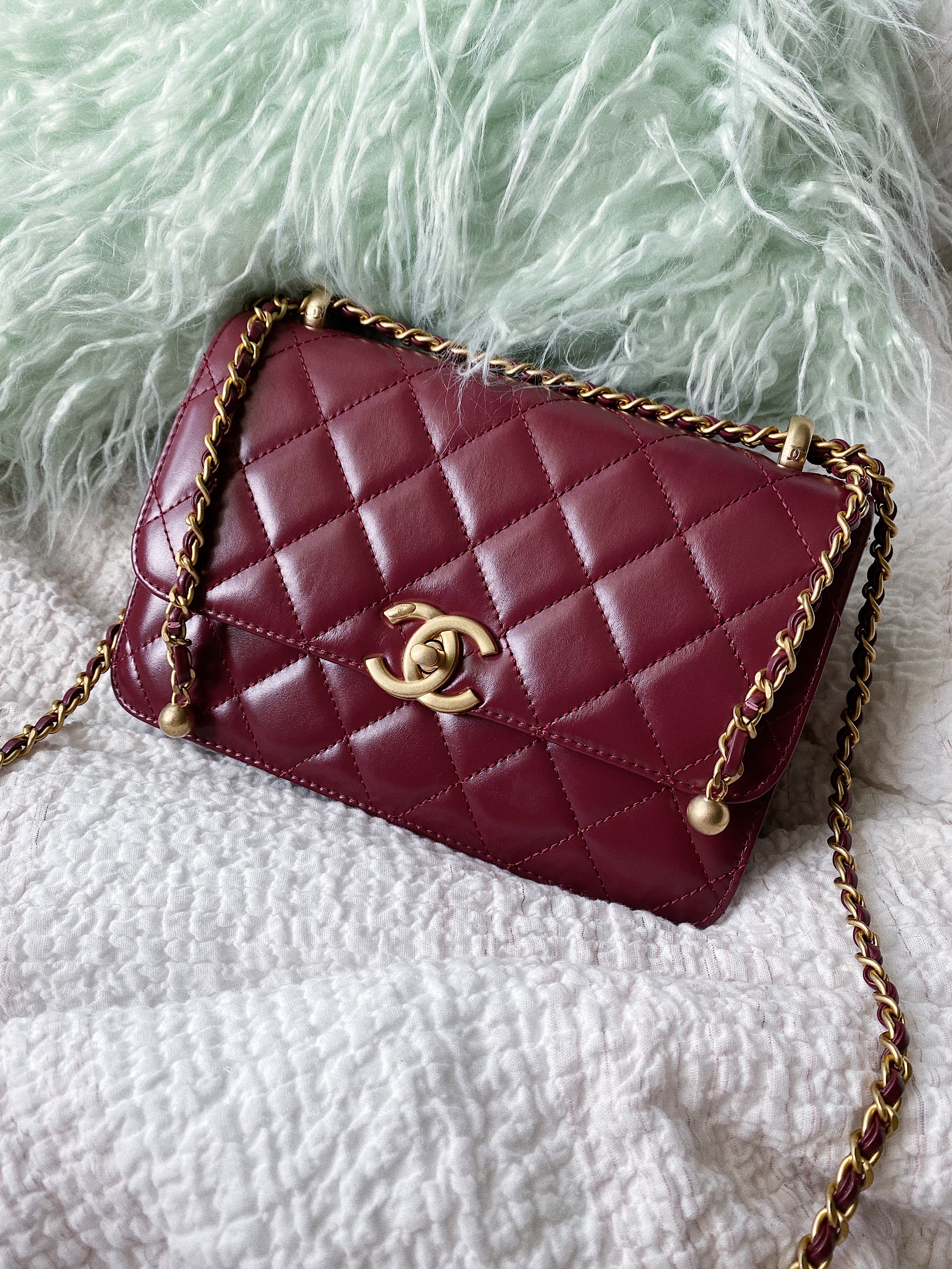 [TOP] CHANEL Perfect Fit Bag Calfskin - Burgundy