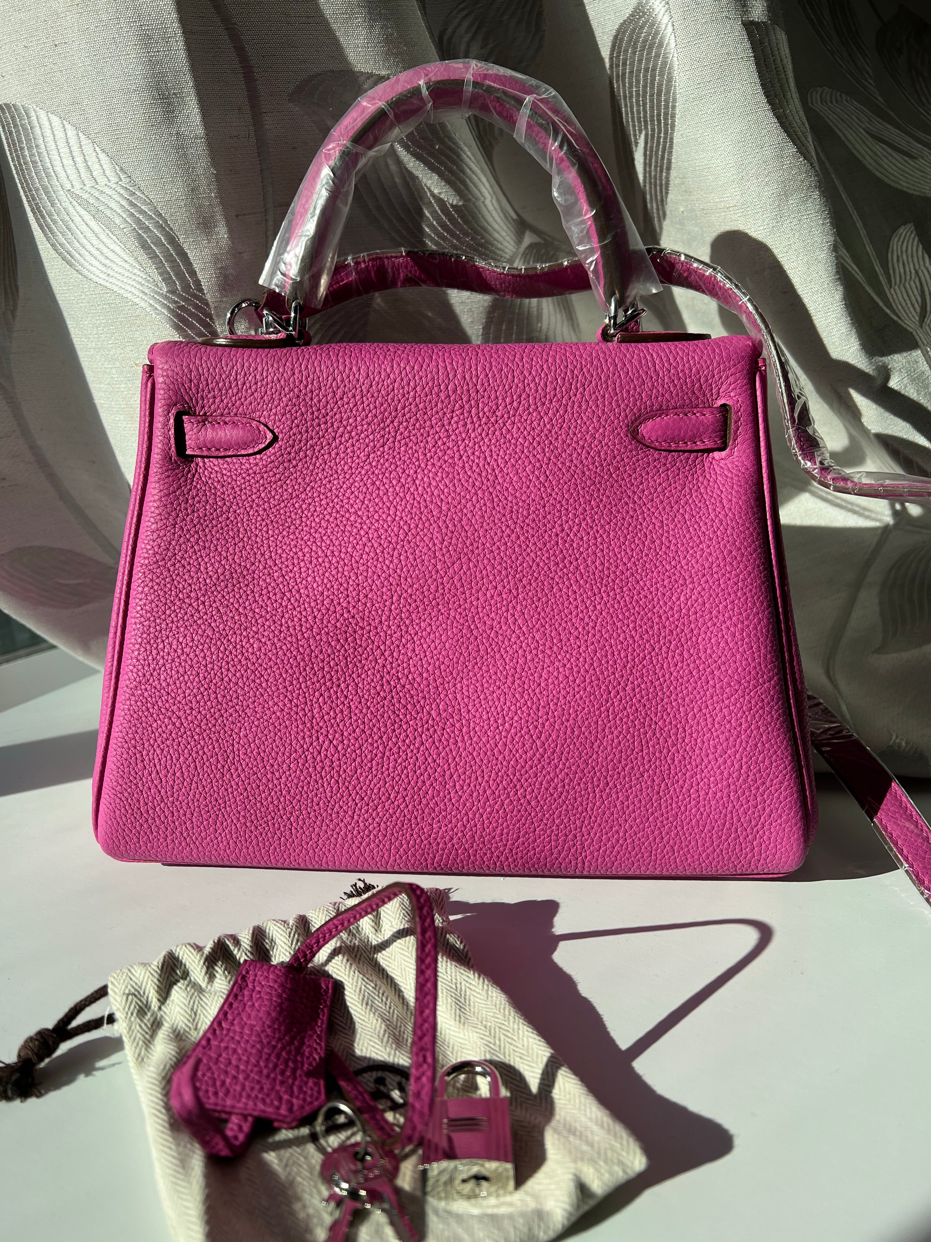 [TOP] HERMES Kelly Togo Leather 25cm - Rose Pourpre