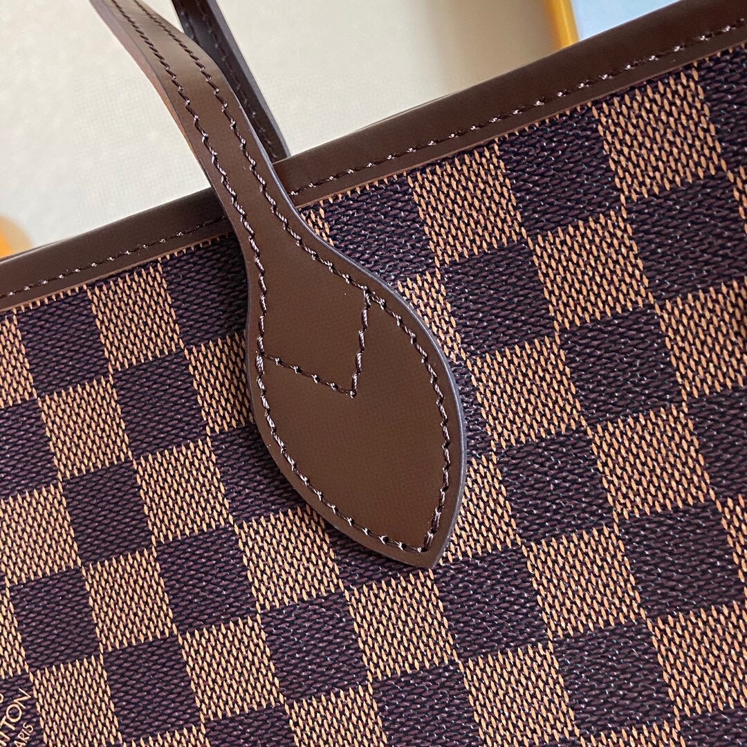 [TOP] Louis Vuitton LV LV Neverfull MM Damier Ebene 32x17x28cm  - Red
