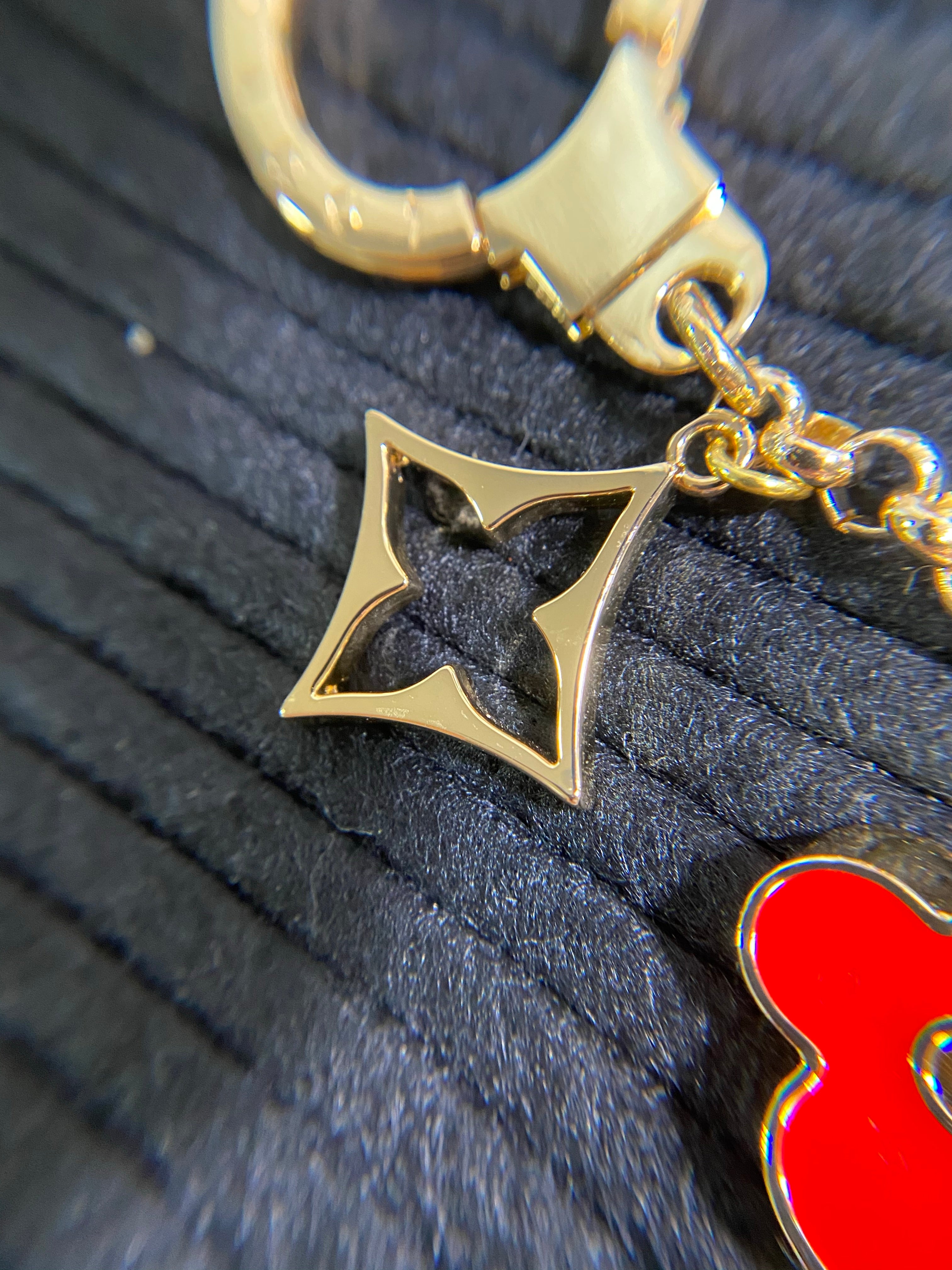 [TOP] Louis Vuitton LV LV Bag Charm Fleur De Monogram - RED