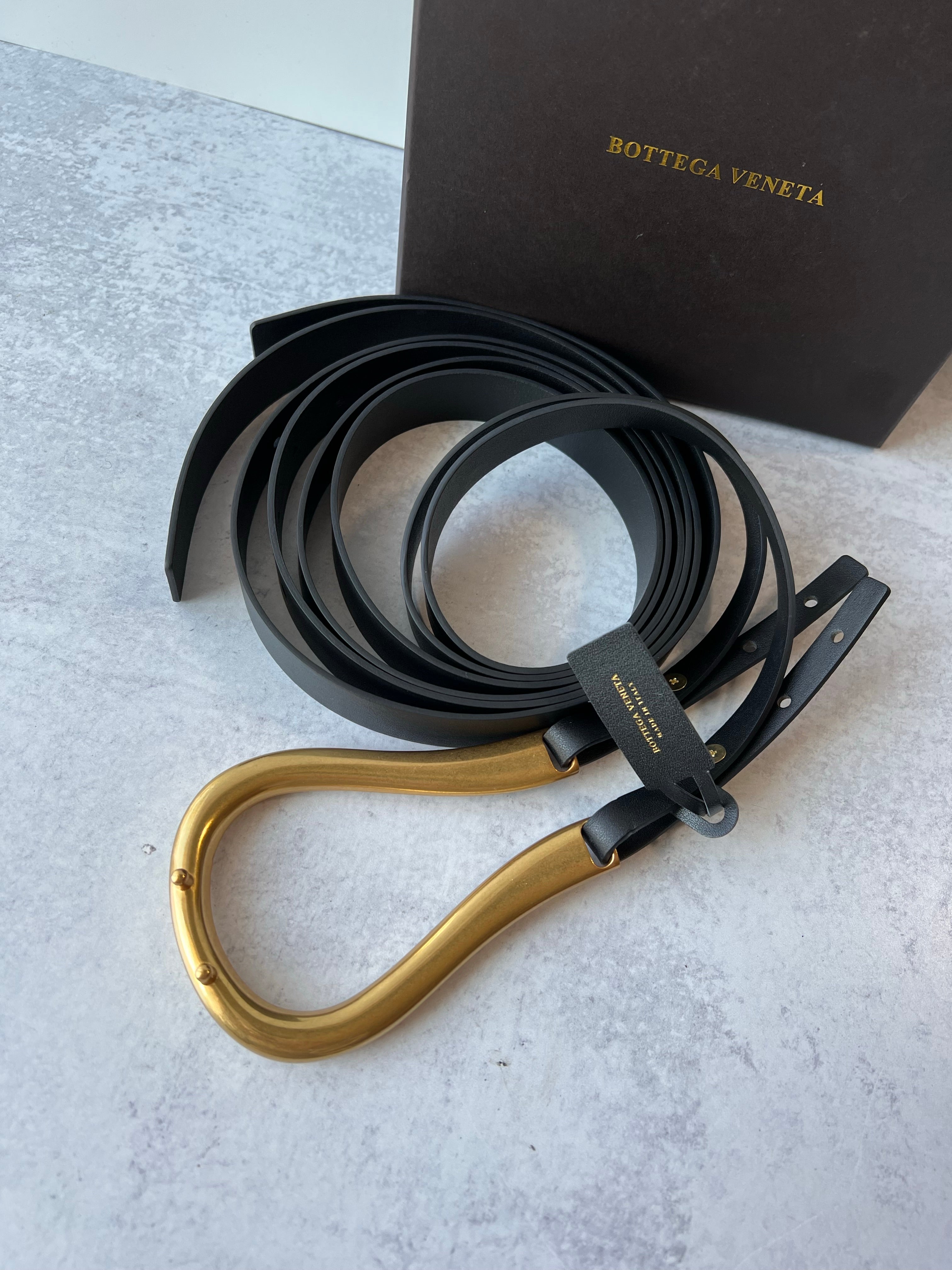 [TOP] Bottega Veneta BV  Horsebit Belt - Black