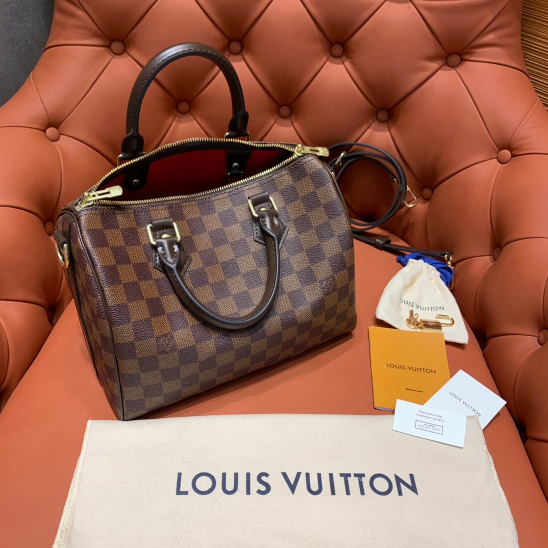 [TOP] Louis Vuitton LV Speedy 25 Bag  25x19x15cm-Brown