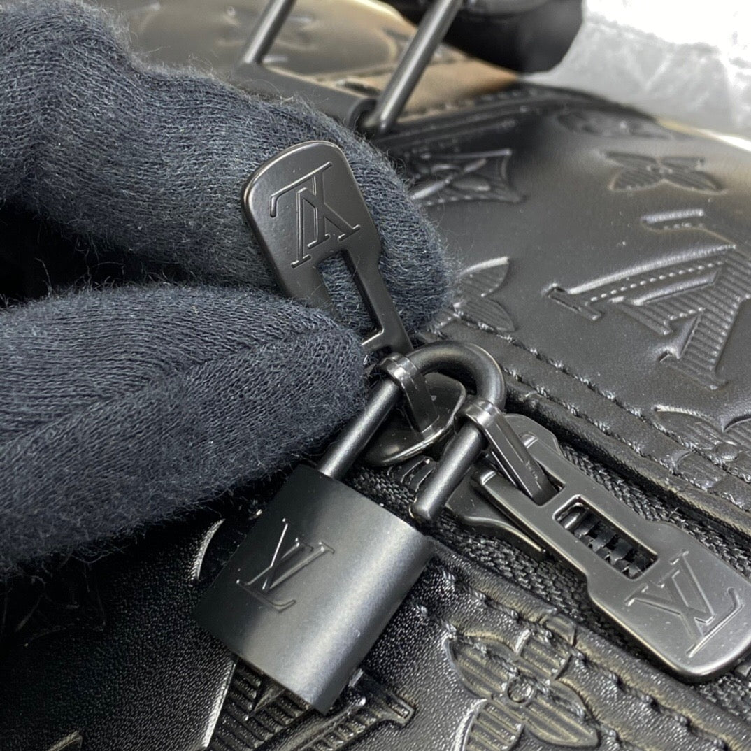 [TOP] Louis Vuitton LV Loui$ Vu!tt0n Keepall Travel Bag 50cm - Shadow Empreinte Black