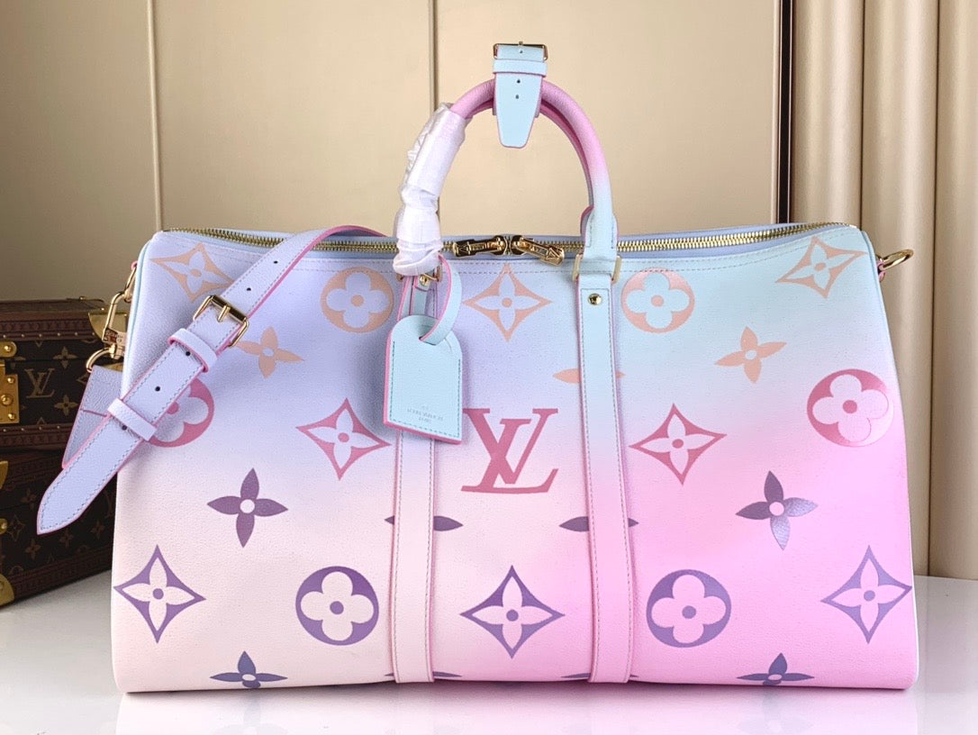 [TOP] Louis Vuitton LV Keepall 45 Sunrise Pastel-Pink