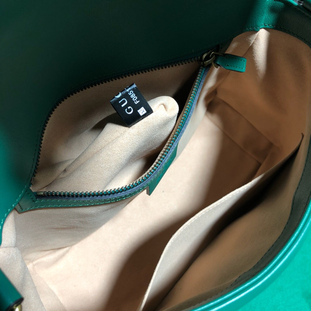 [TOP] GUCCI GG Marmont  Bag Top Handle 27*13.5*10 - Green
