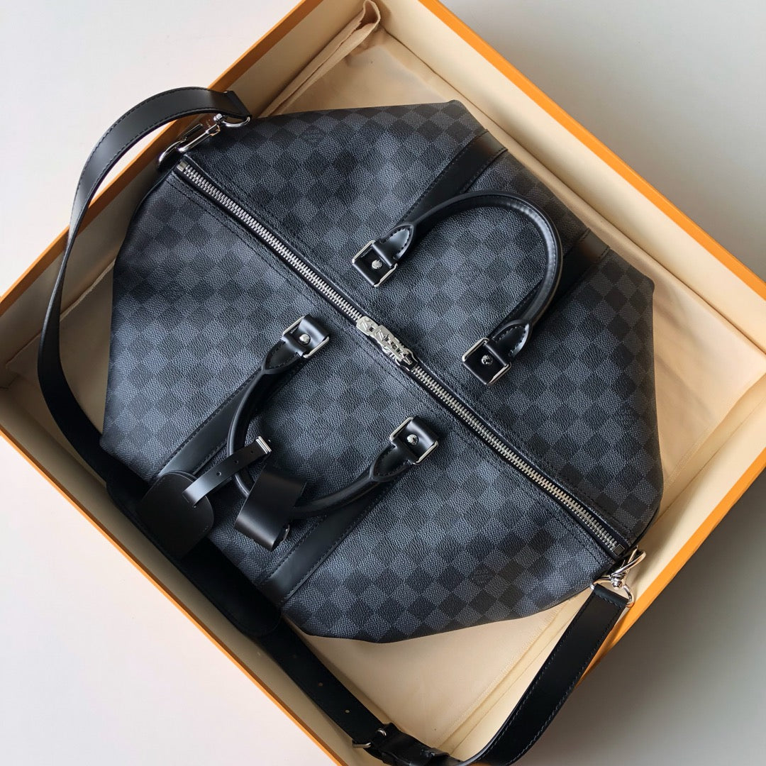[TOP] Louis Vuitton LV  Keepall Travel Bag 45~50cm - Damier Graphite Black