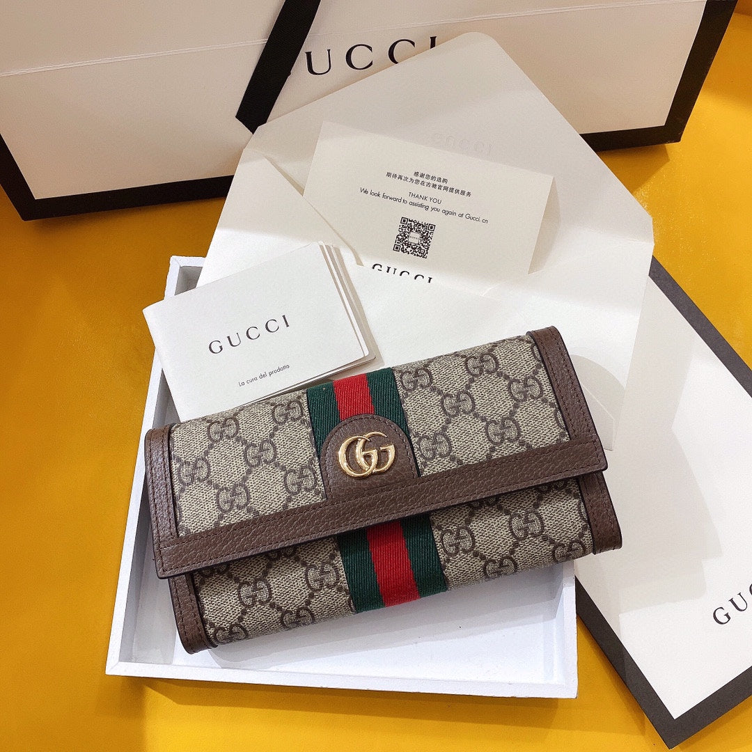 [TOP] GUCCI Supreme Long Folding Wallet