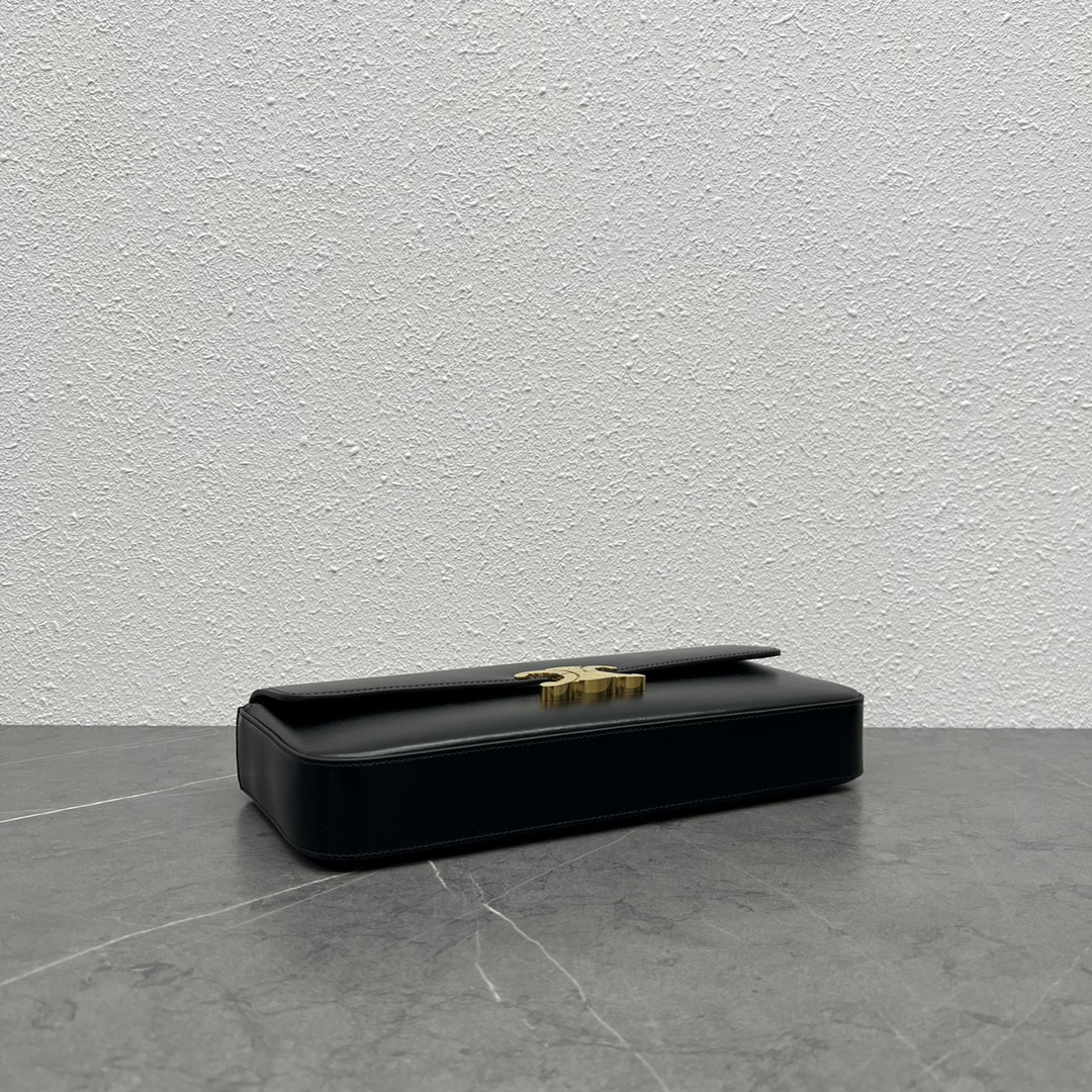 [TOP] CELINE Triomphe Bag 33-13-5 - GHW&SHW - Black