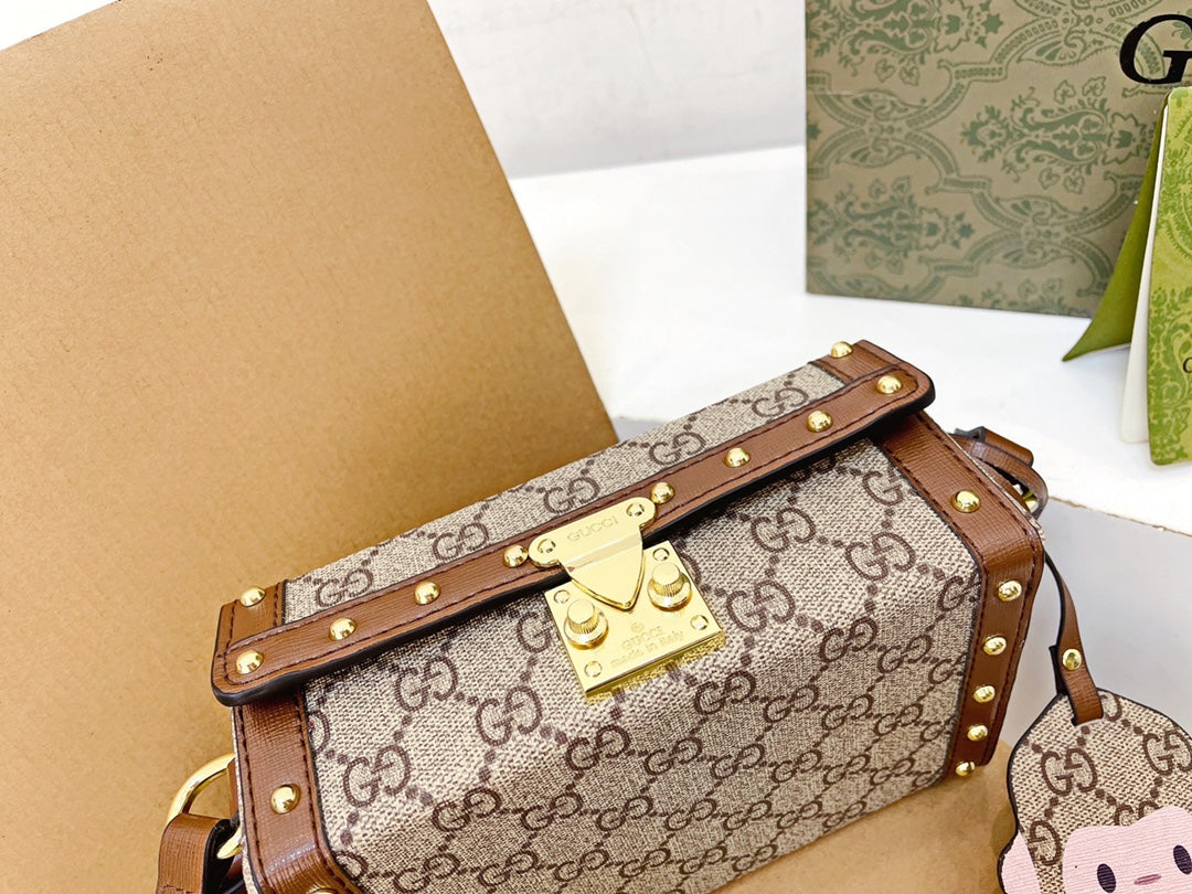[TOP] GUCCI Mini Box Supreme Bag - Brown