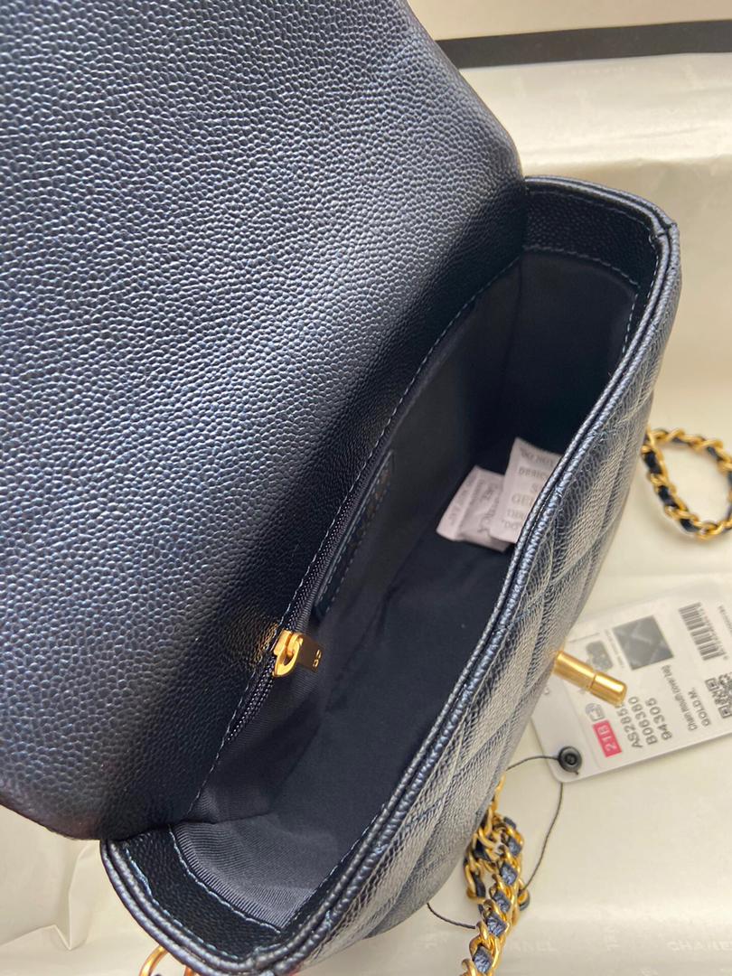 [TOP] CHANEL Flap Bag Mini Square Adjustable Chain SS21 - Black