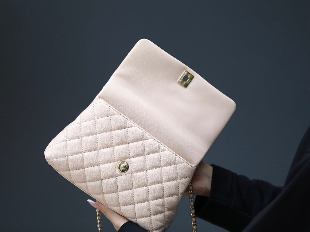 [TOP] CHANEL CoCo Handle Bag Small 19cm - Light Pink & GHW