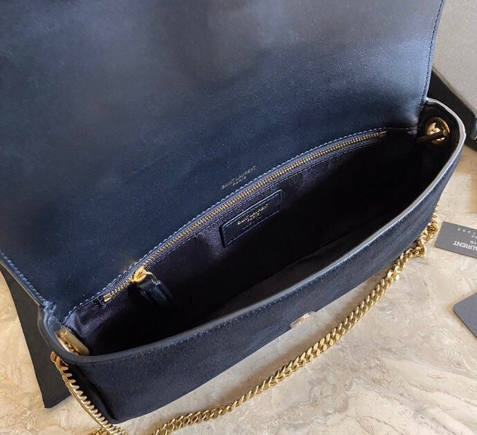 [TOP] Yves Saint Laurent YSL Kate Suede Tassel Medium Bag - Black