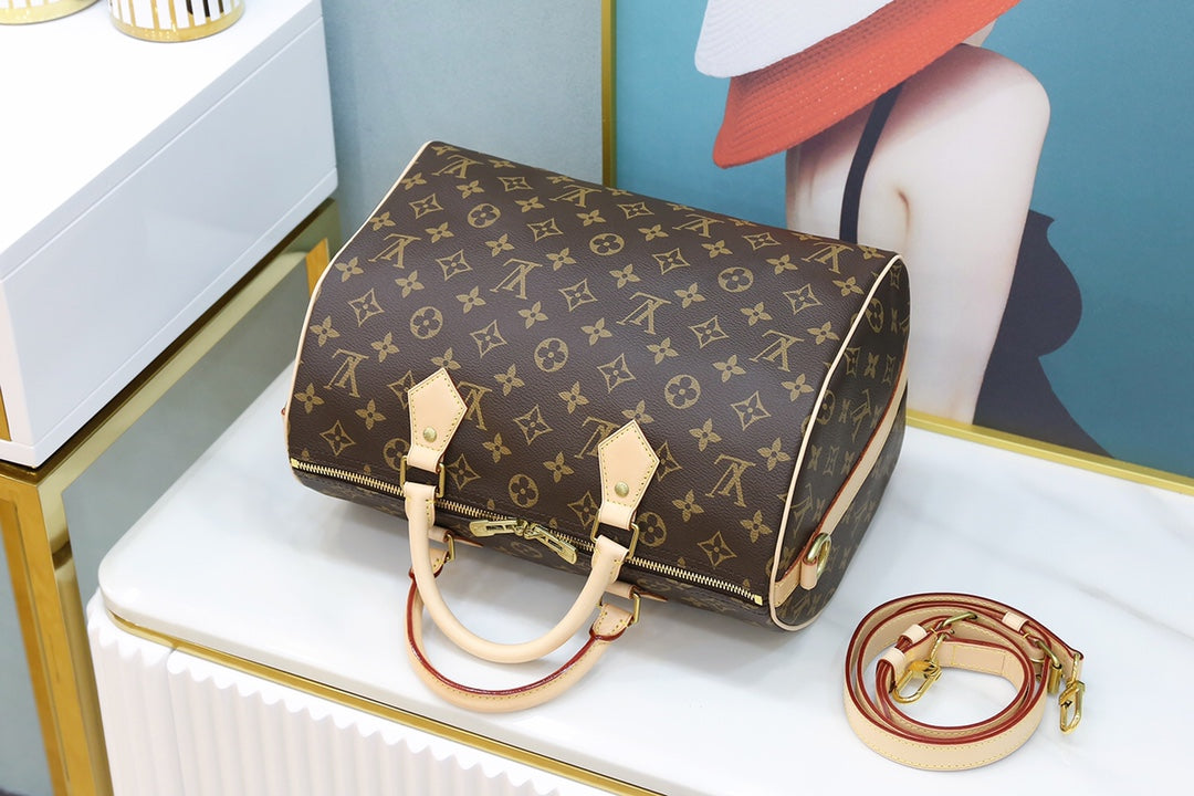 [TOP] Louis Vuitton LV  Speedy 30 Bag 30x21x17cm-Brown