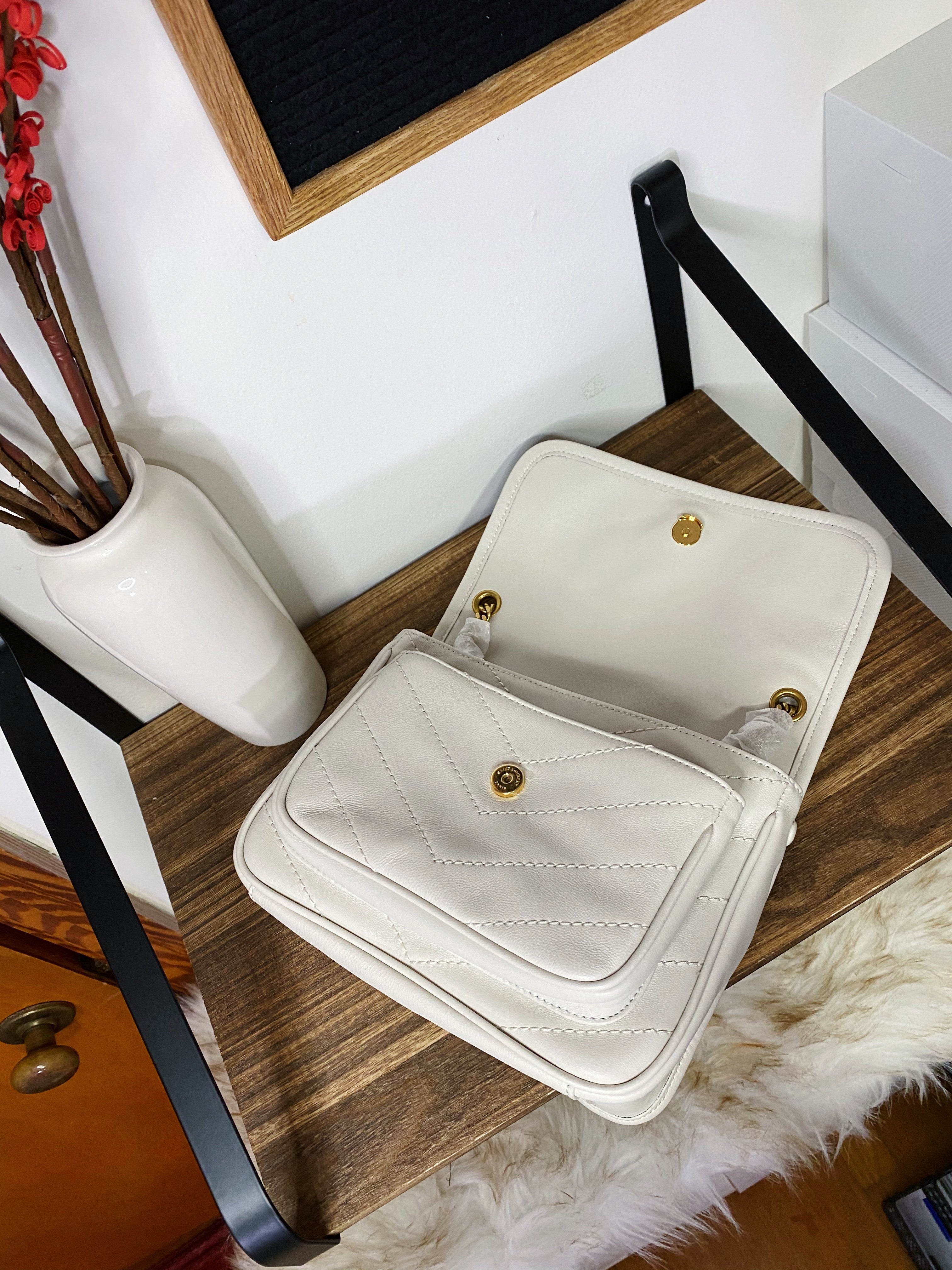 [TOP] Yves Saint Laurent YSL Nikki Small - OFF WHITE