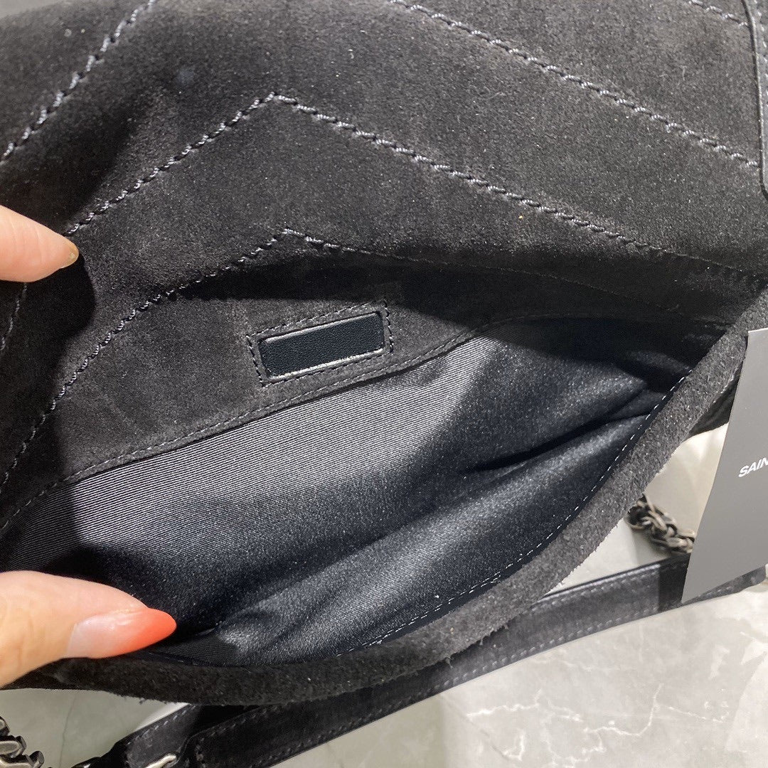 [TOP] Yves Saint Laurent YSL Yves Saint Laurent YSL NIKI Medium SUEDE BAG - BLACK