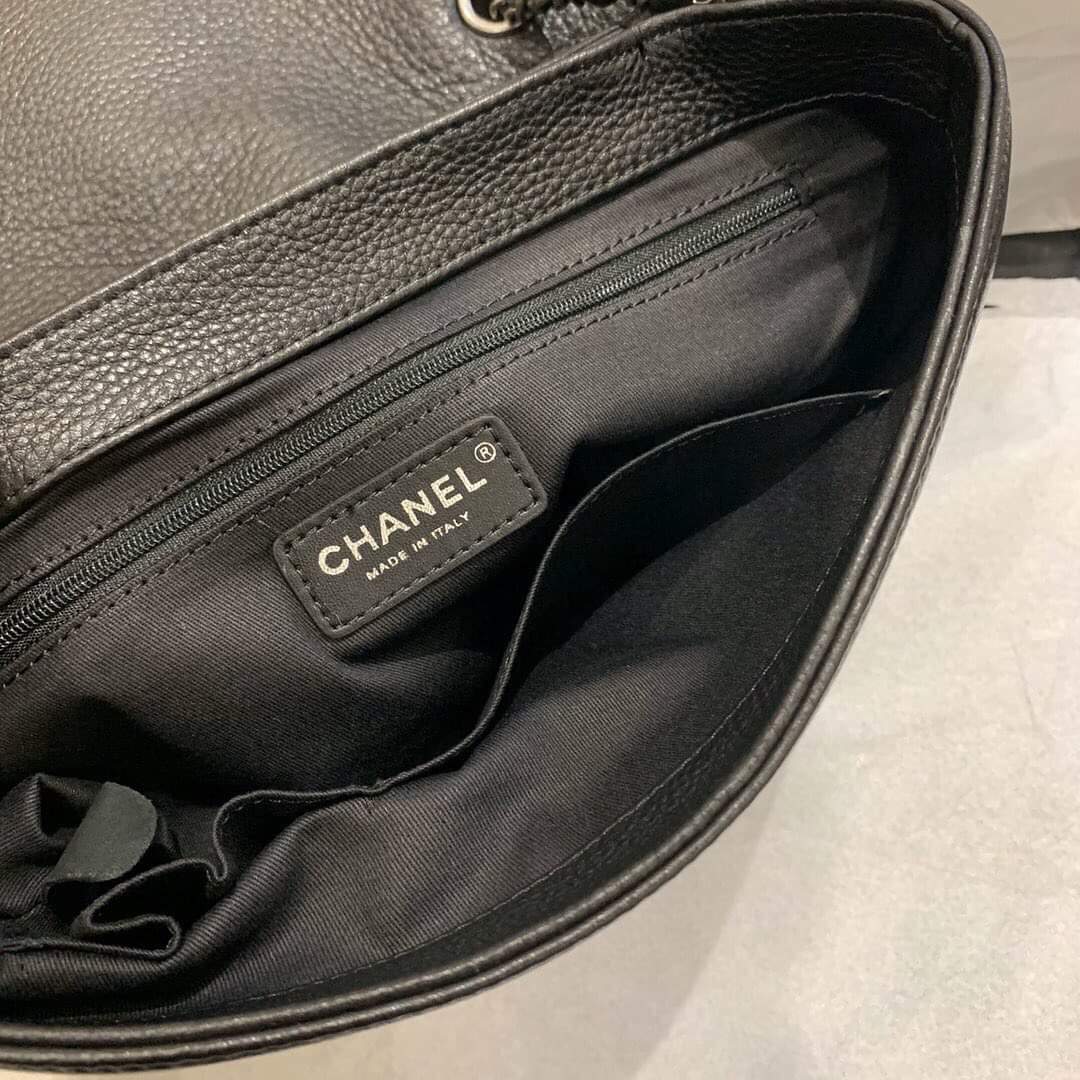 [TOP] CHANEL Slim Flap Tote 32X7.5X19CM - Black
