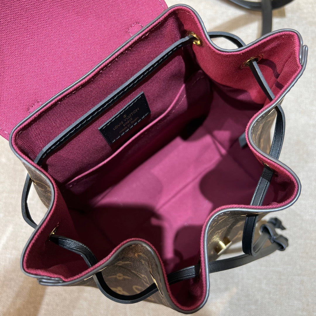 [TOP] Louis Vuitton LV L*V Montsouris Monogram BB Backpack 17/20/10.5cm - Black