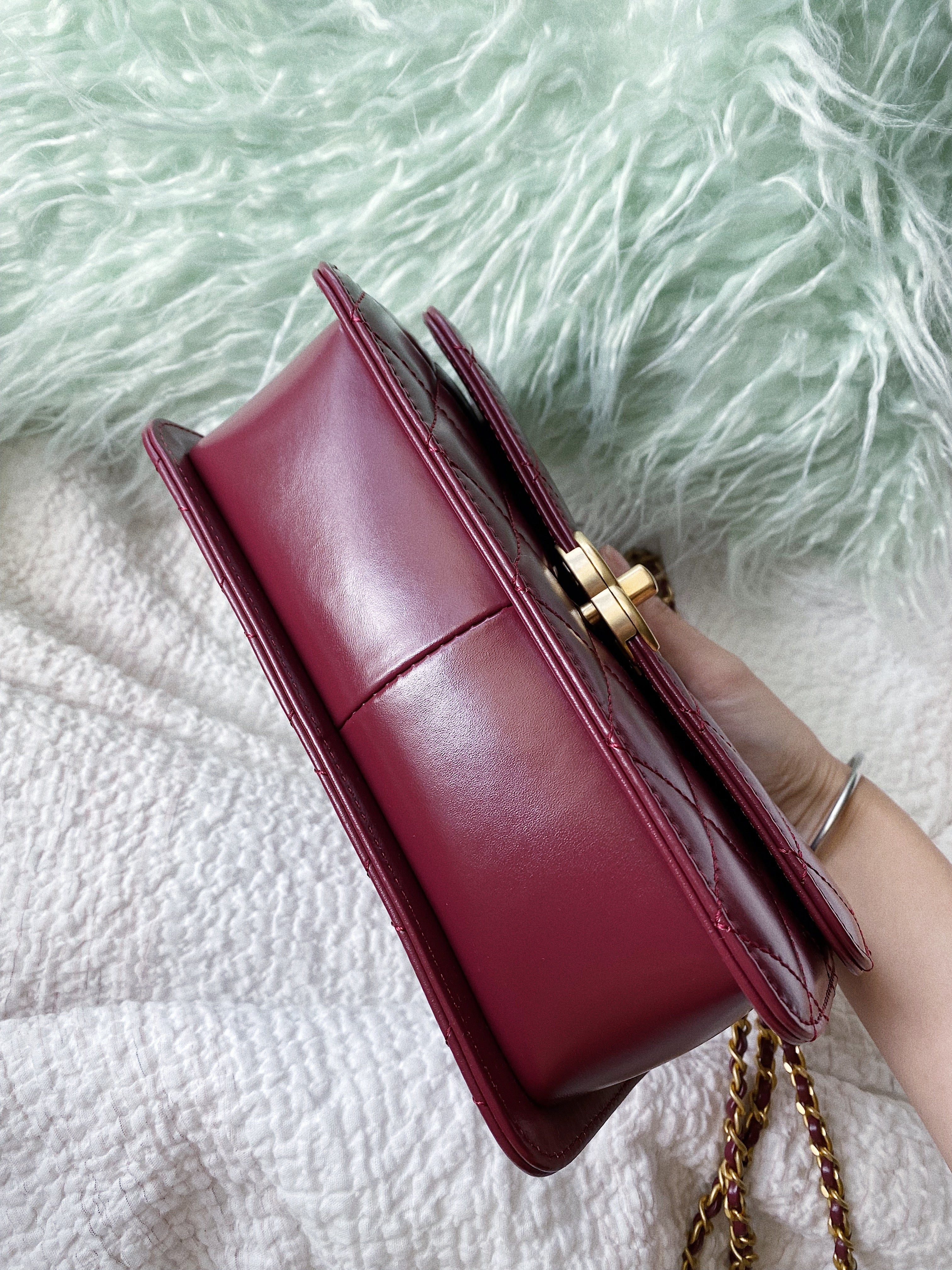 [TOP] CHANEL Perfect Fit Bag Calfskin - Burgundy