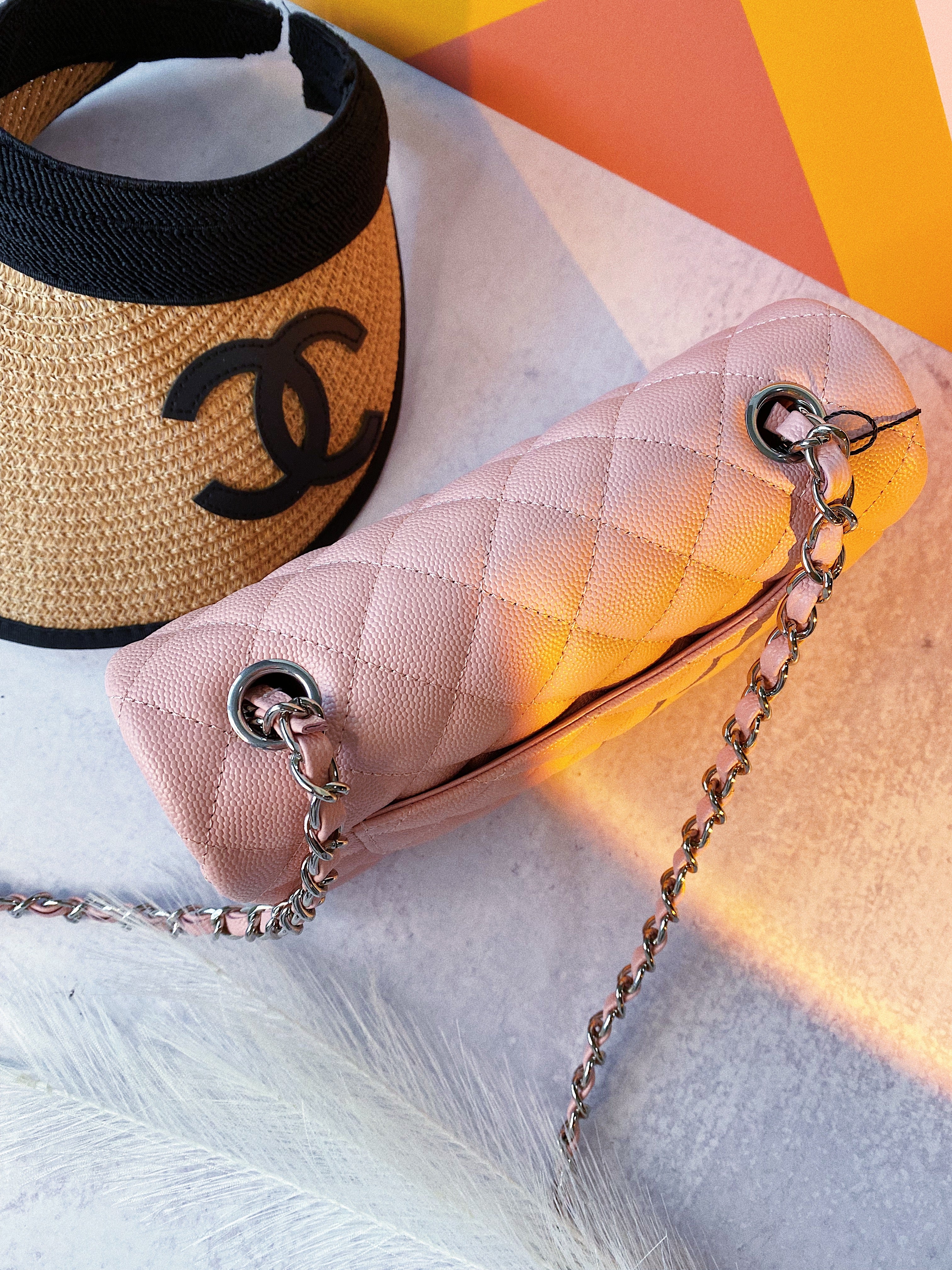 [TOP] CHANEL Classic Flap Bag Caviar Mini 20cm - Pink & SHW