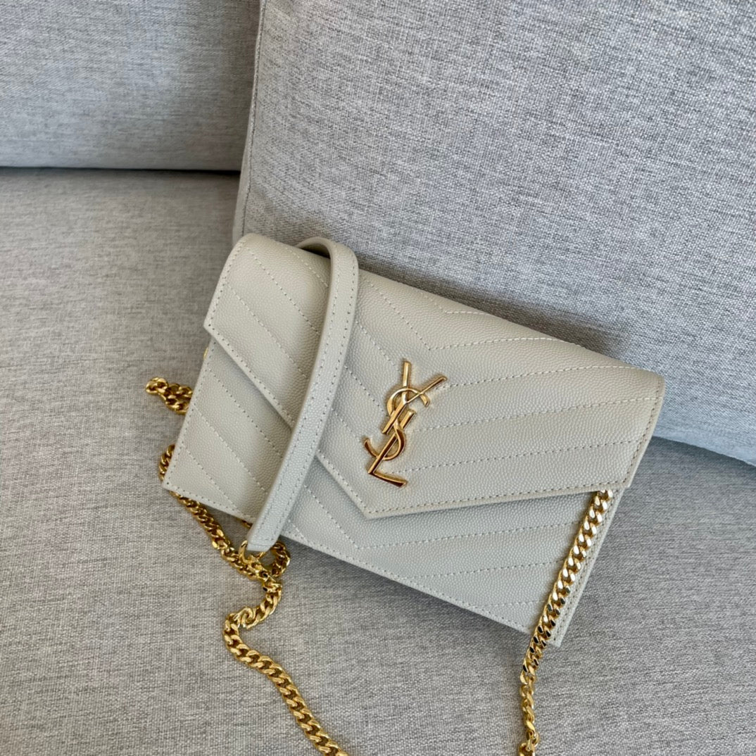 [TOP] Yves Saint Laurent YSL Envelope WOC - White