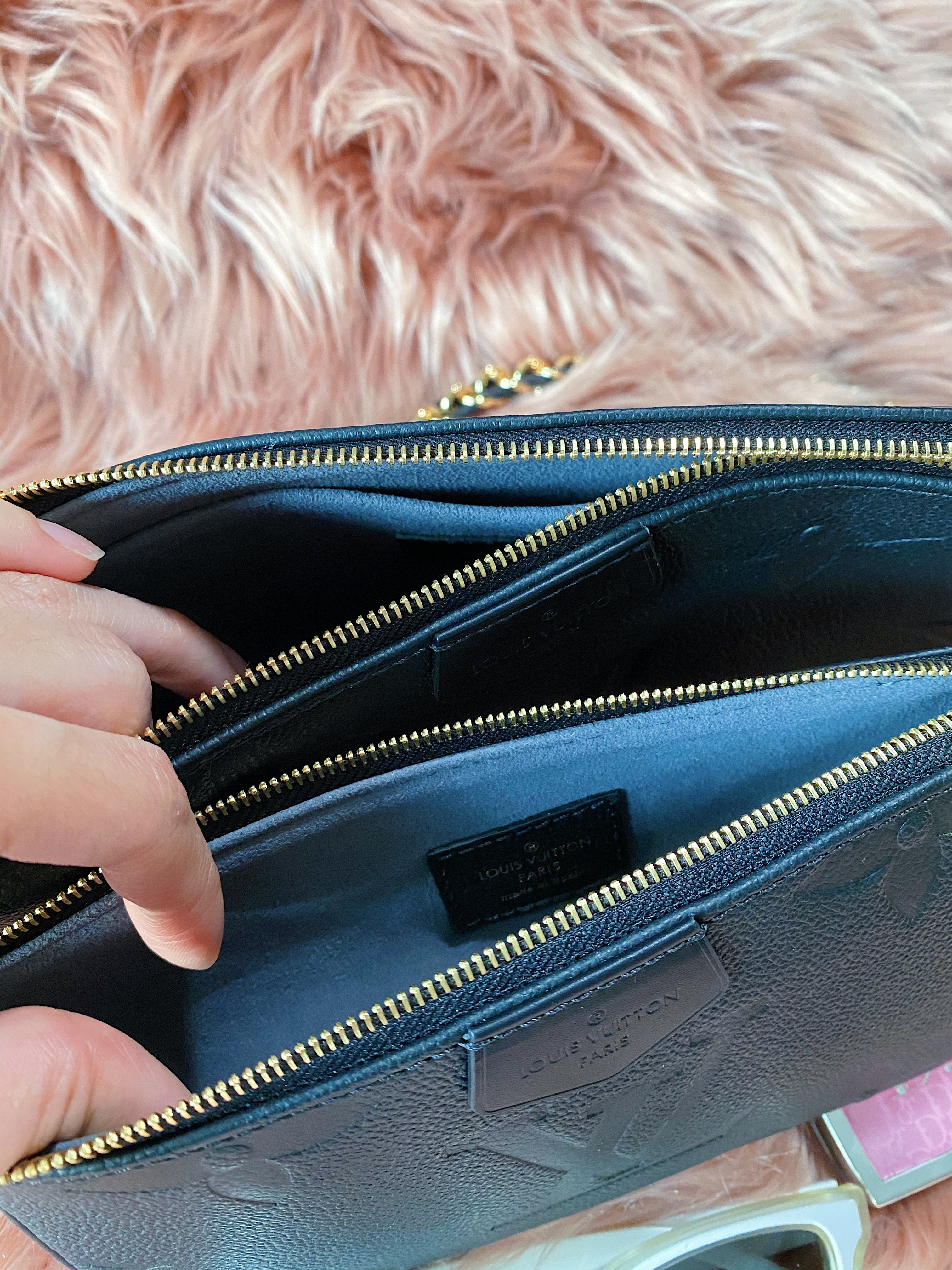 [TOP] Louis Vuitton LV £V Empreinte Multi Pochette 21X12X3cmv - Black