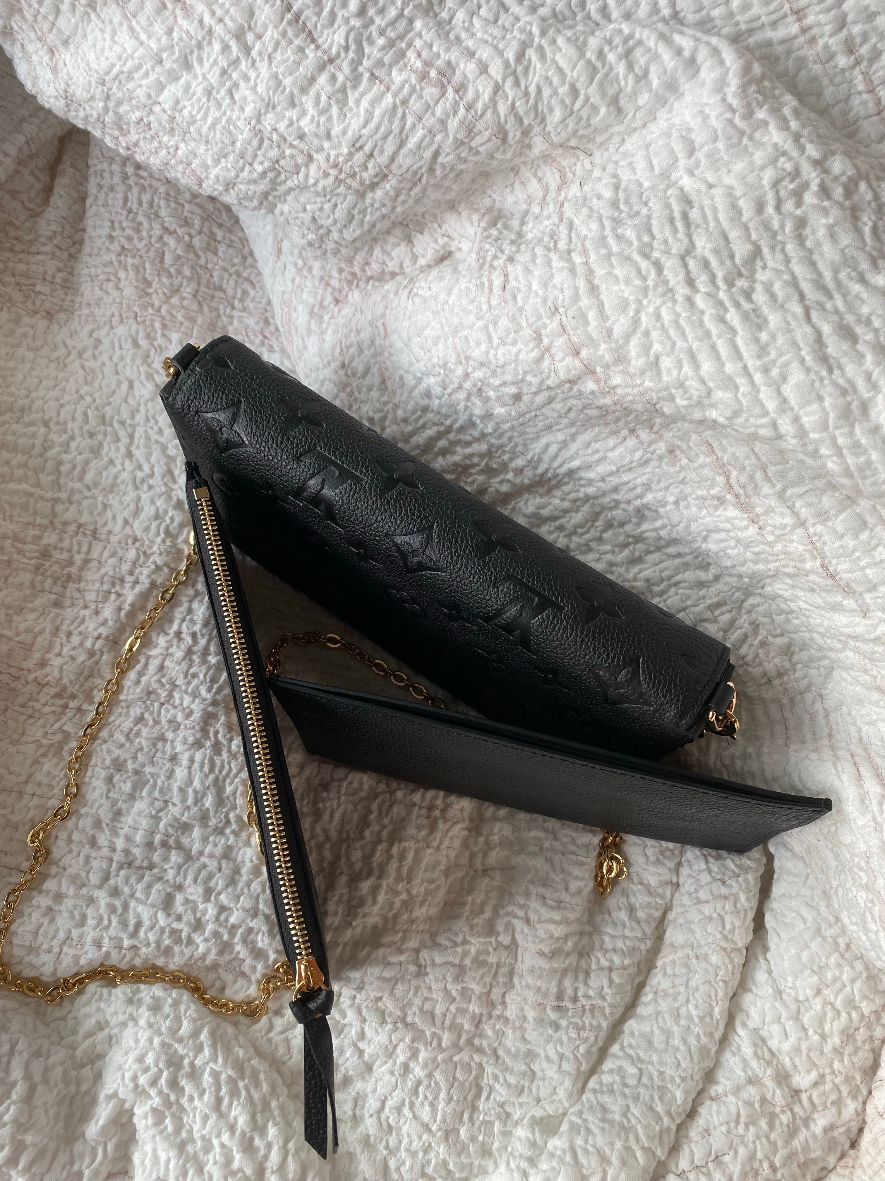 [TOP] Louis Vuitton LV £V Felicie Empreinte Pochette 21X12X3cm - Black