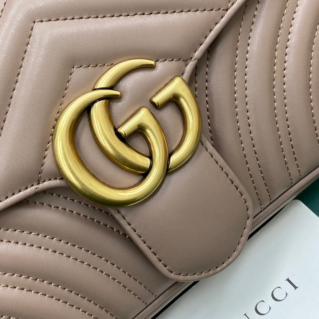 [TOP] GUCCI GG Marmont Bag Matelasse Mini 22cm - Dusty Rose